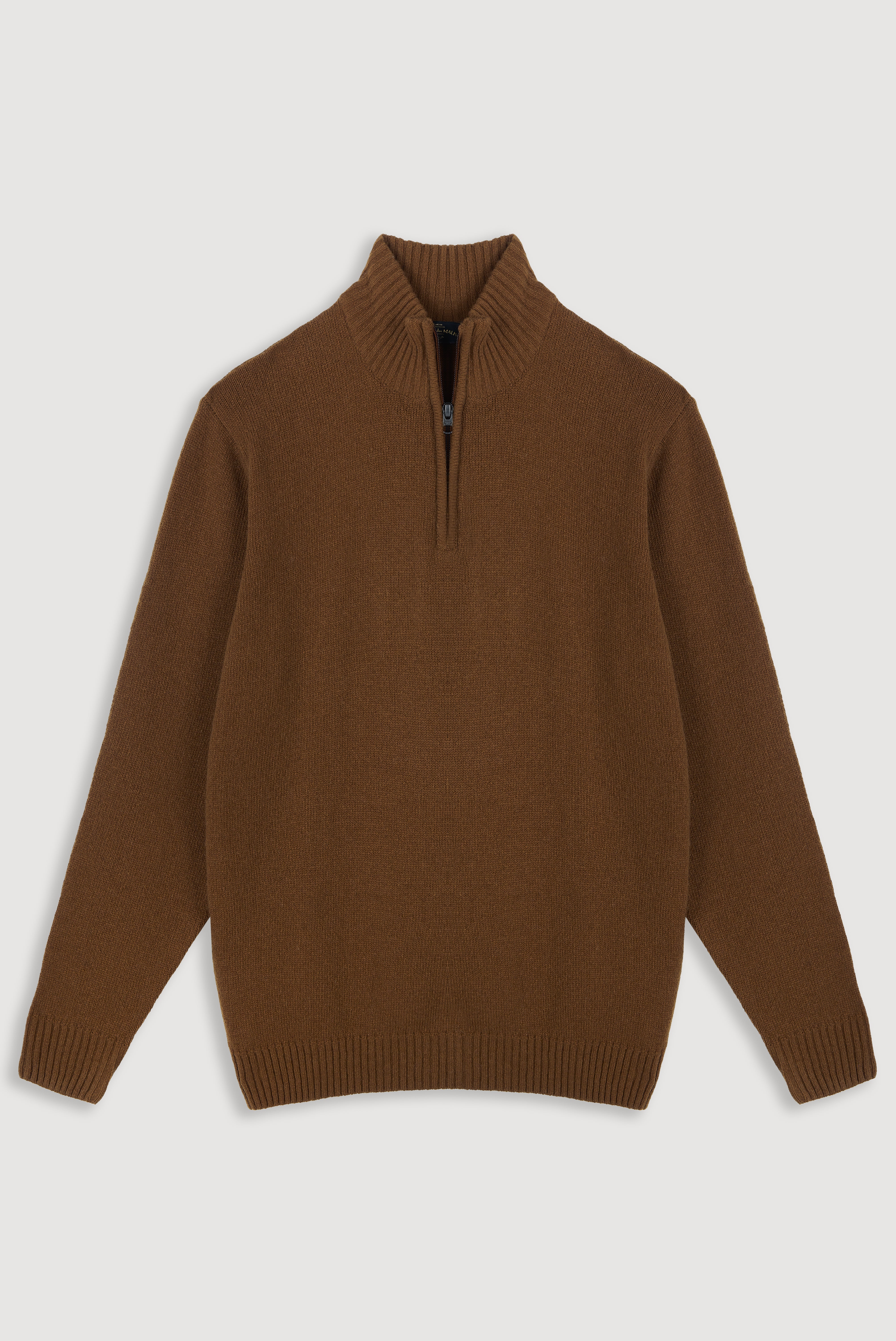 Wool Perkins Collar Zip Sweater