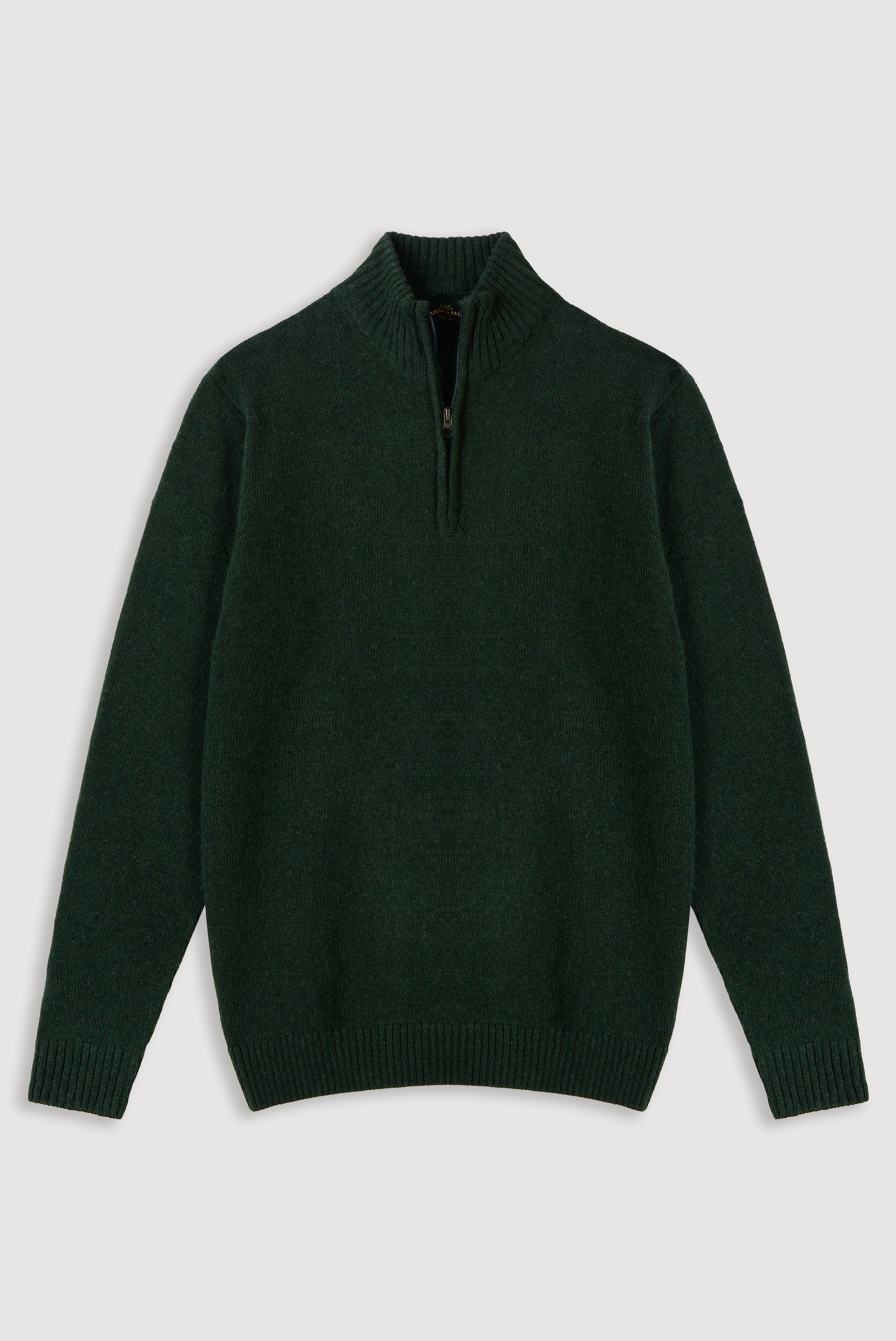 Wool Perkins Collar Zip Sweater