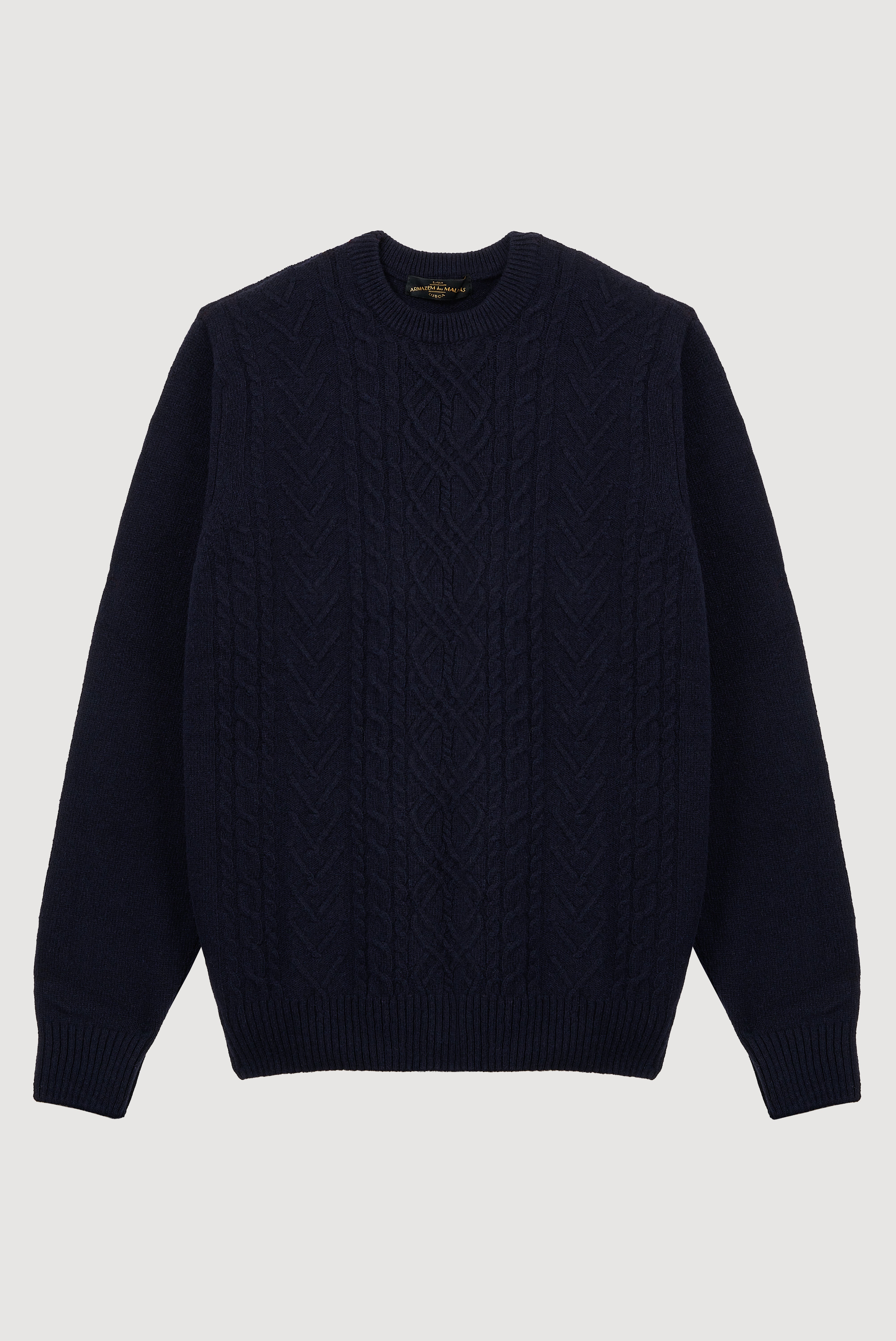 Camisola de lã de cordeiro estilo pescador