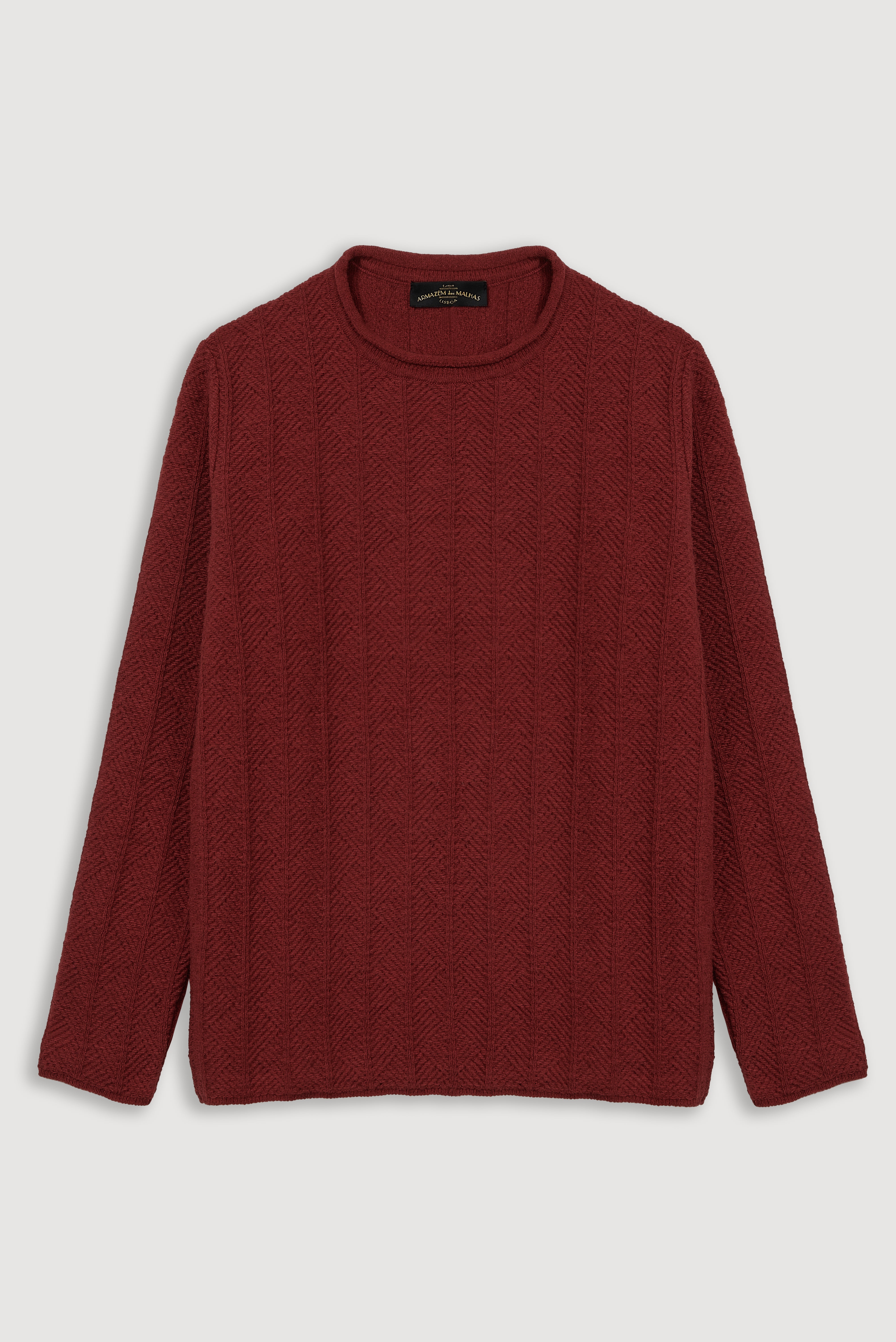 Camisola de lã com textura geométrica