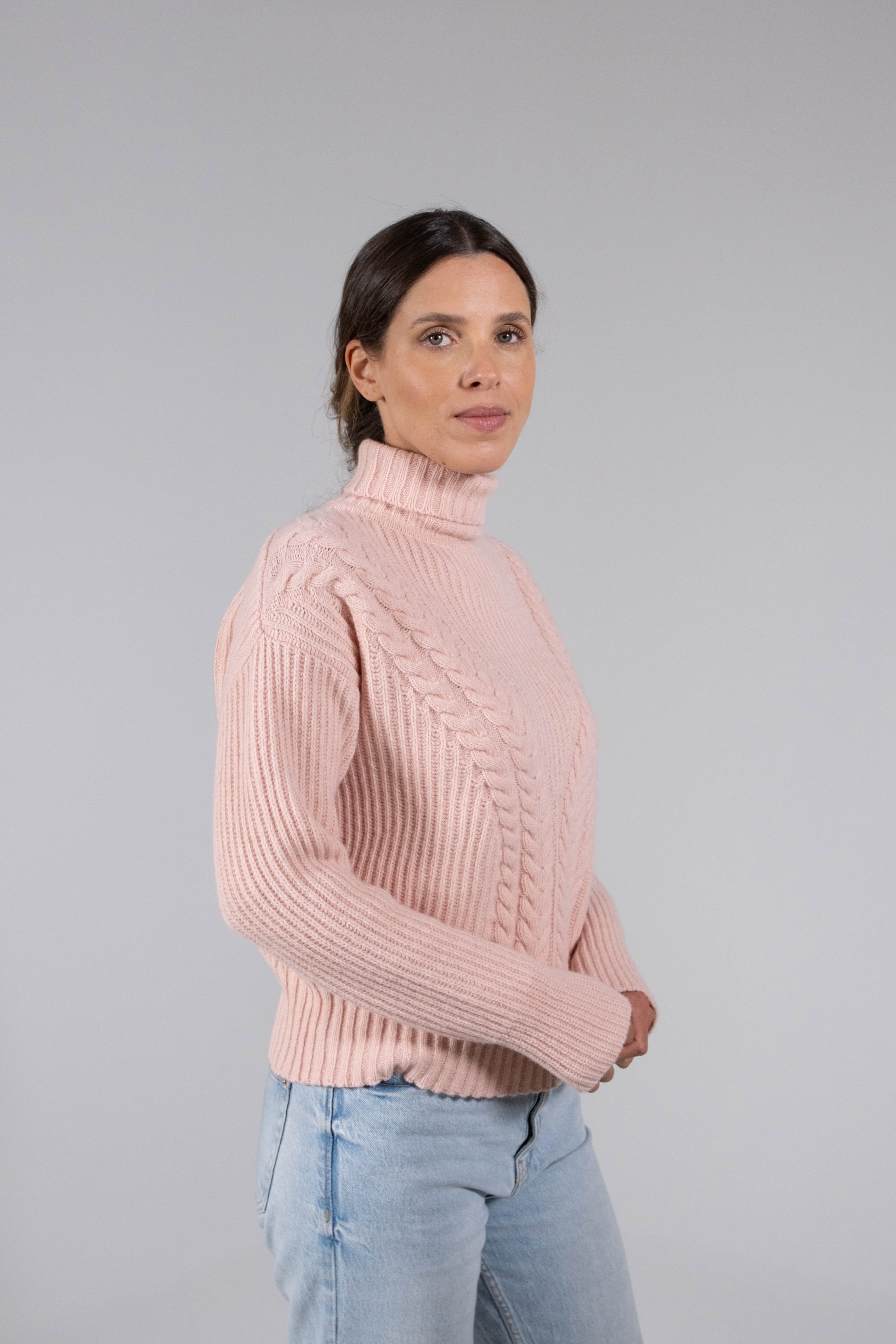 Textured Lambswool Turtleneck Sweater