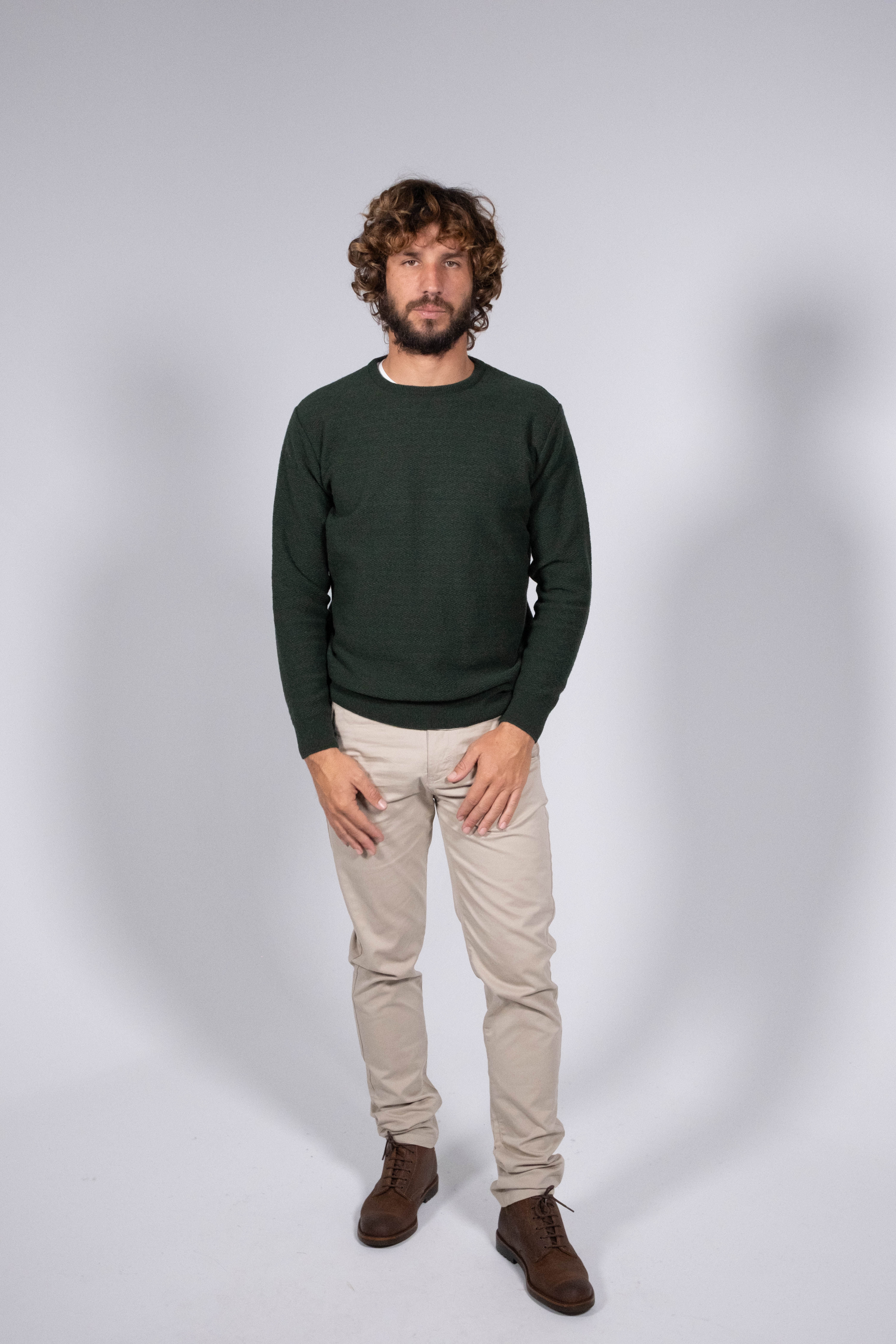 Herringbone wool sweater