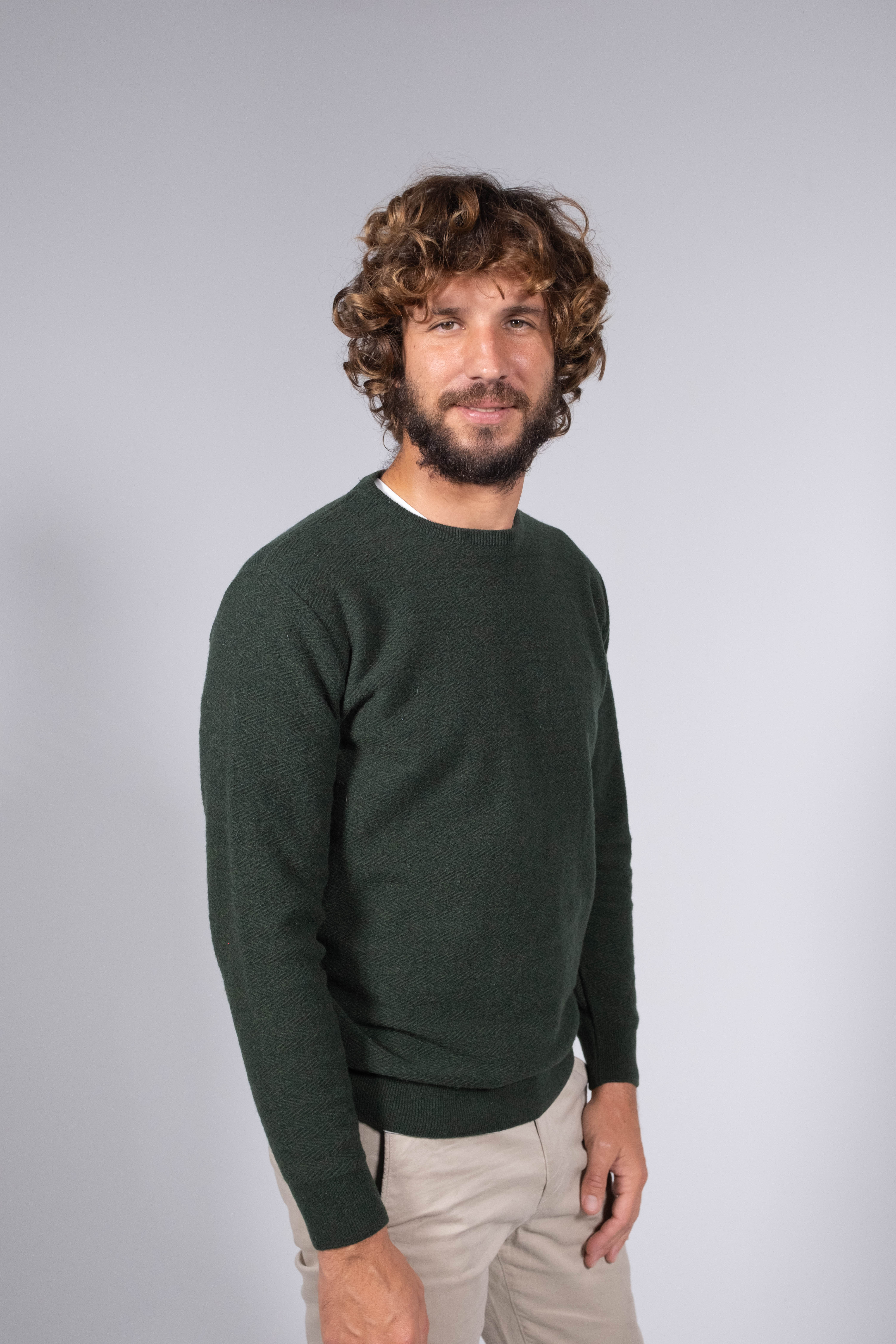 Herringbone wool sweater