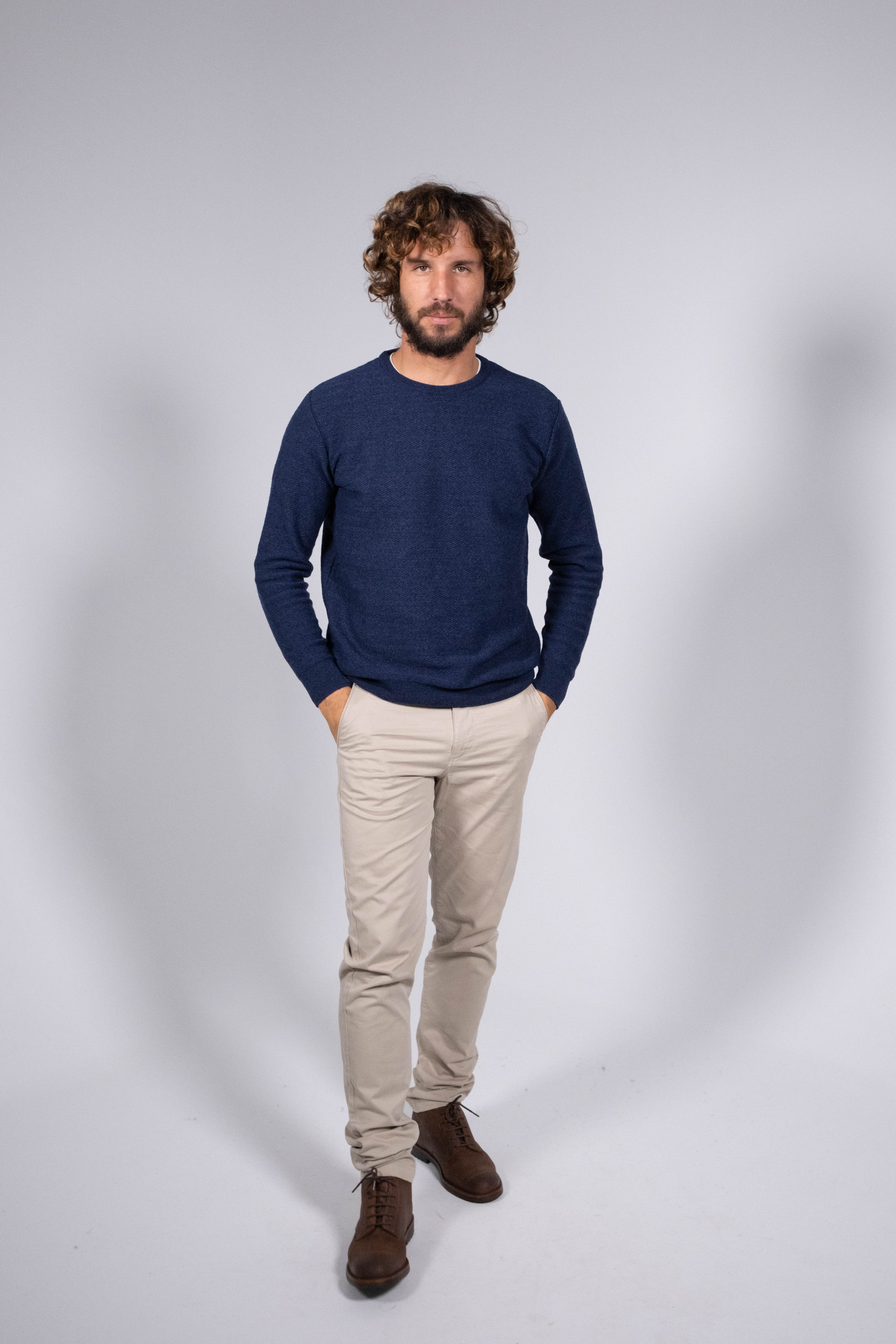 Herringbone wool sweater