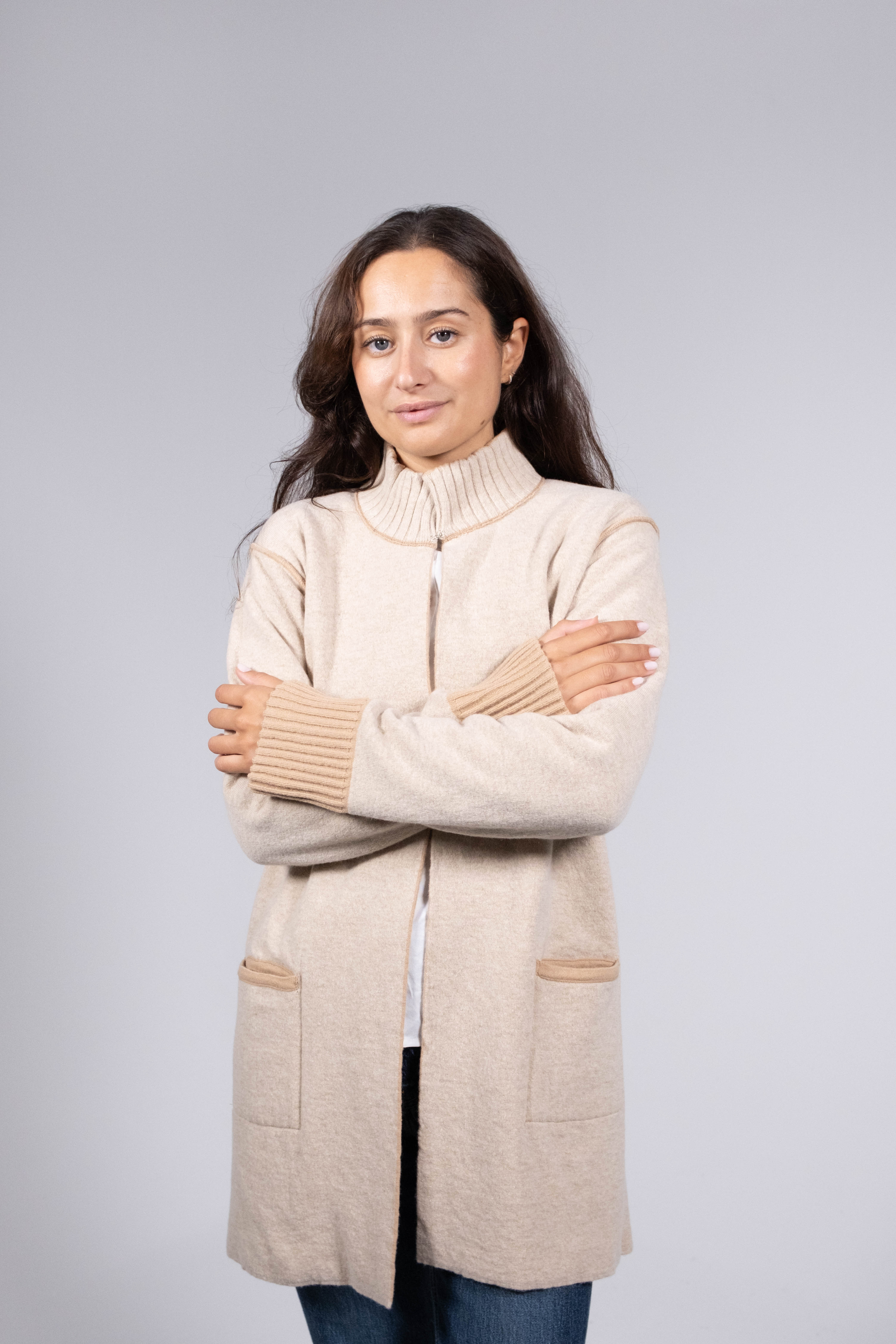 Reversible wool cardigan