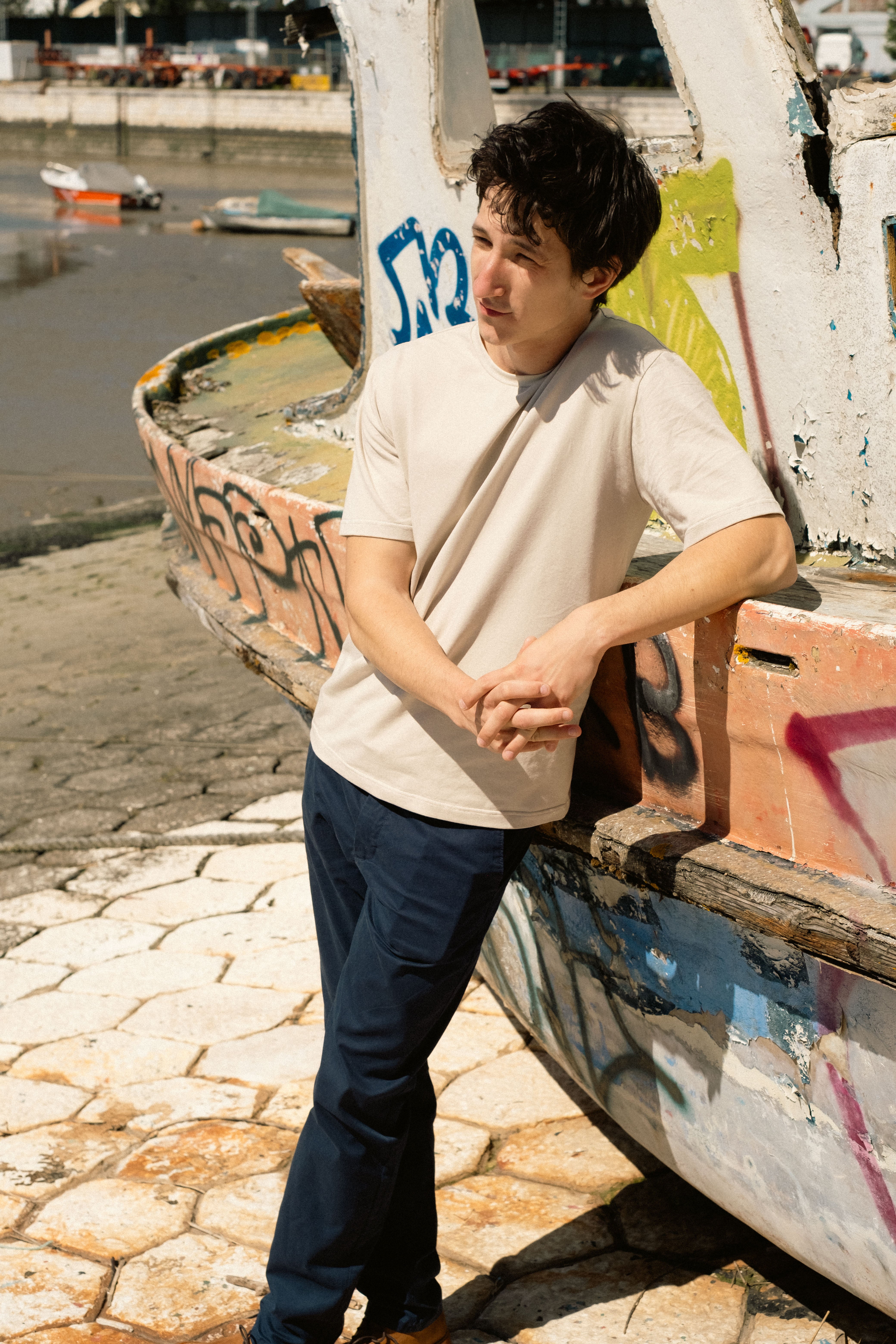 T-shirt básica de algodão