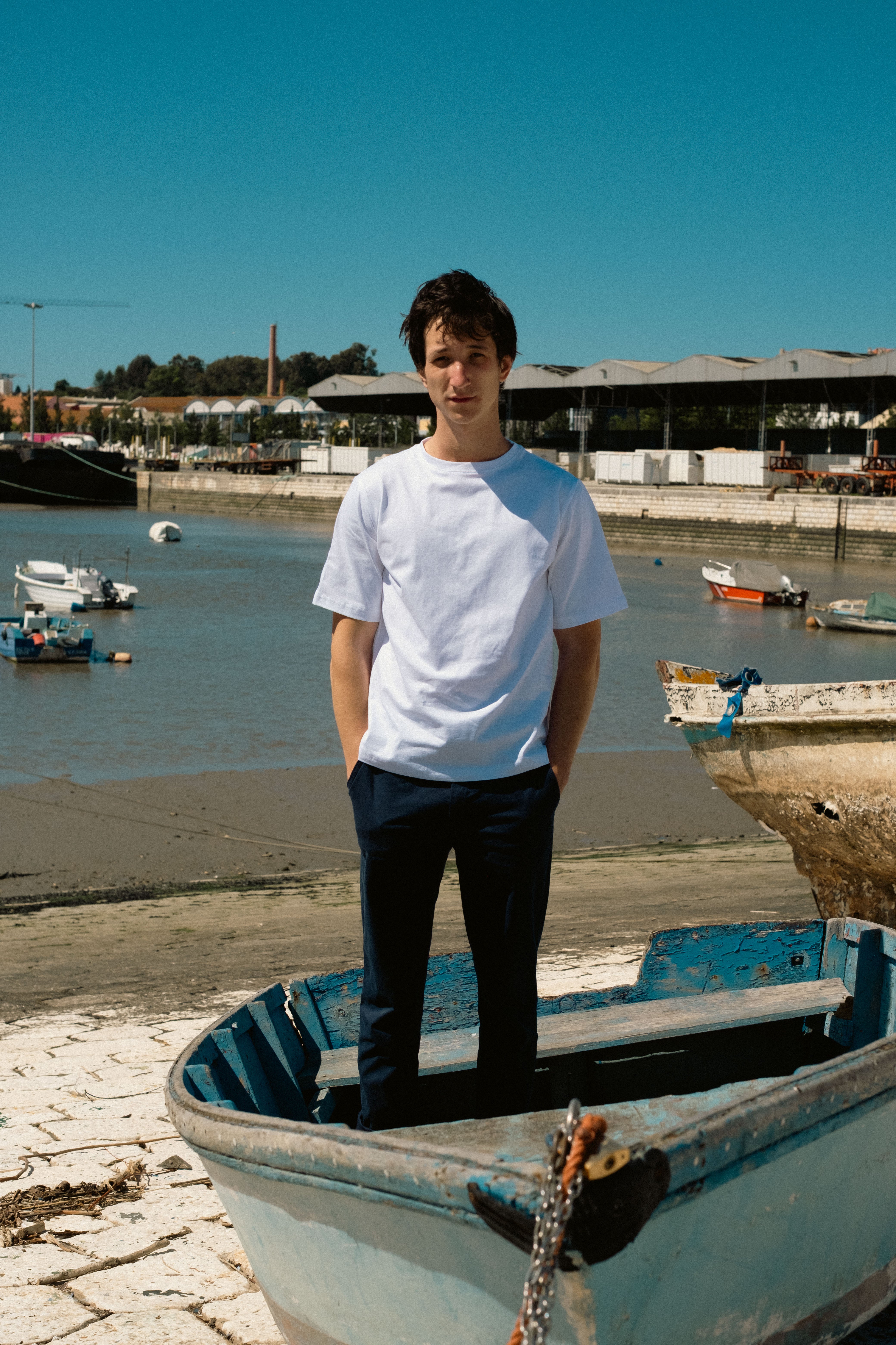 T-shirt básica de algodão