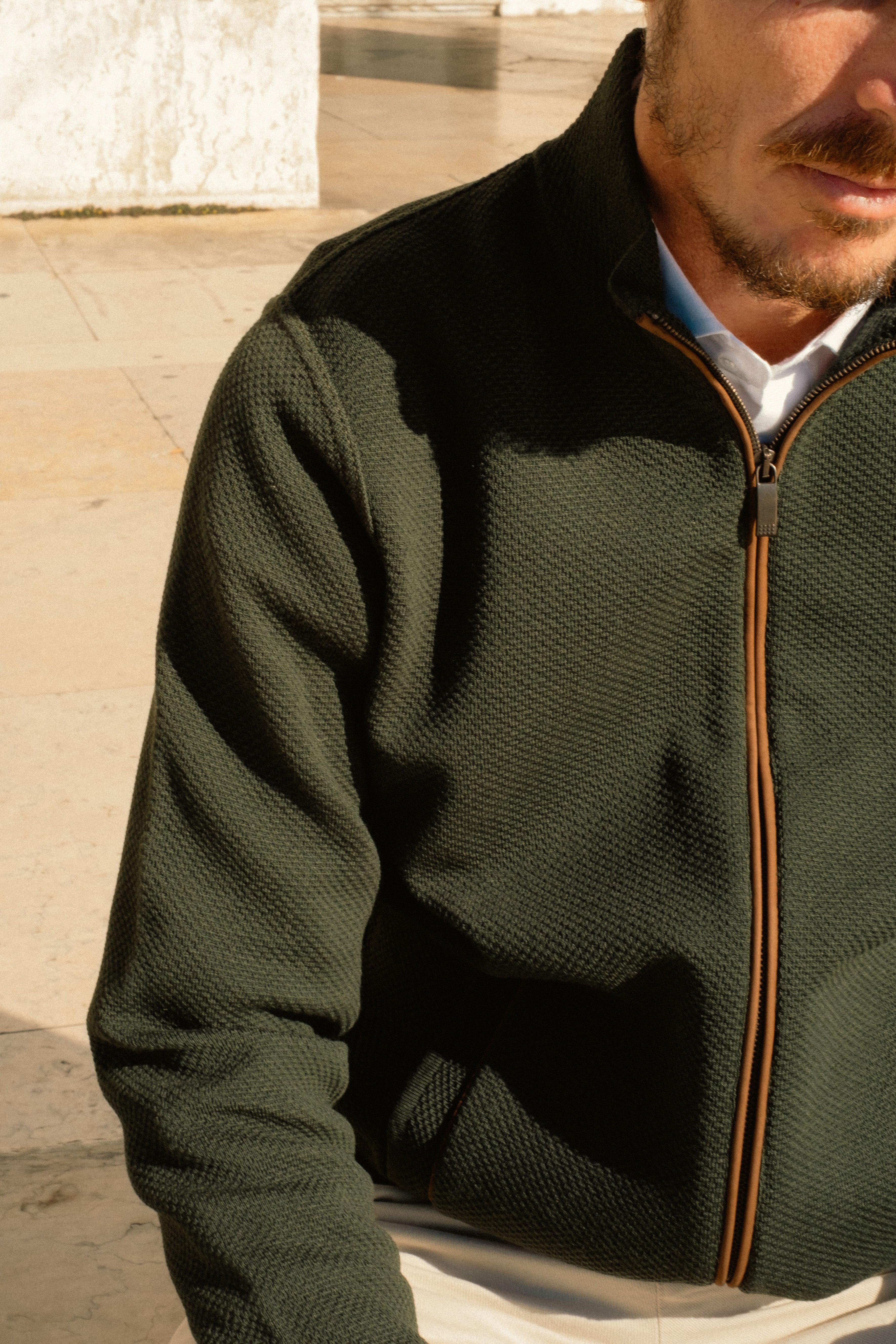 Merino Wool Zip-Up Cardigan