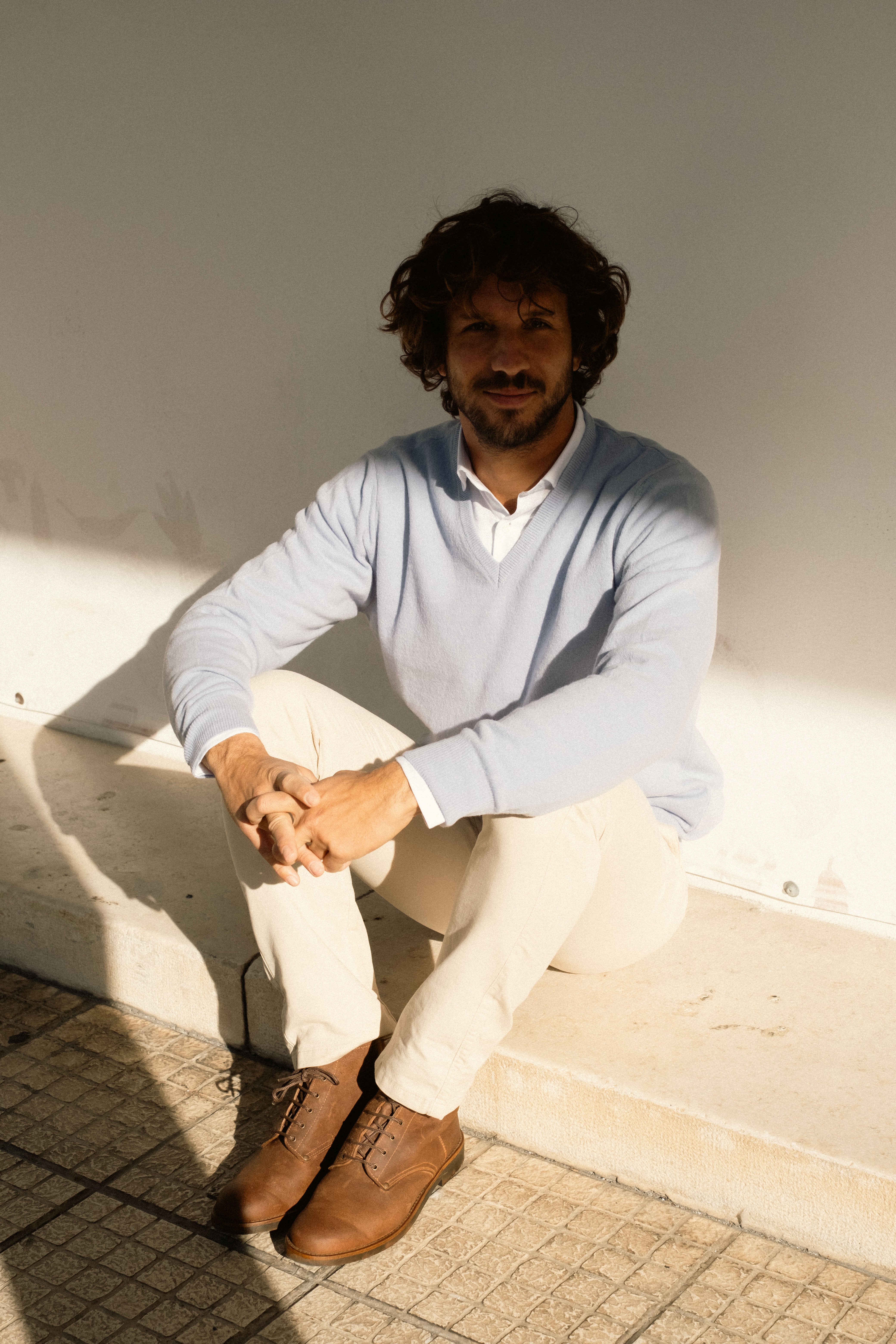 Artisanal brown leather boots