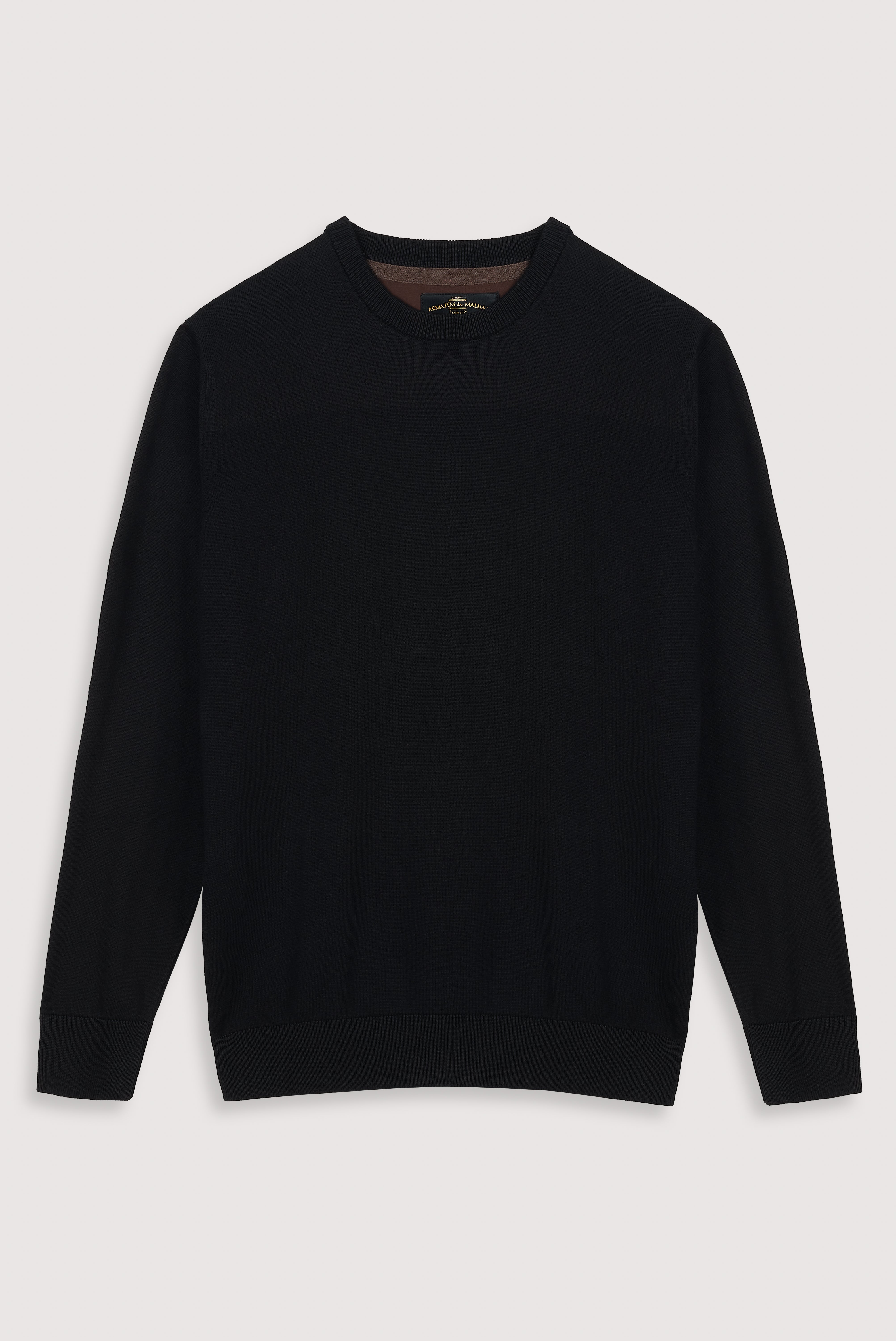 Camisola clássica de algodão com gola redonda