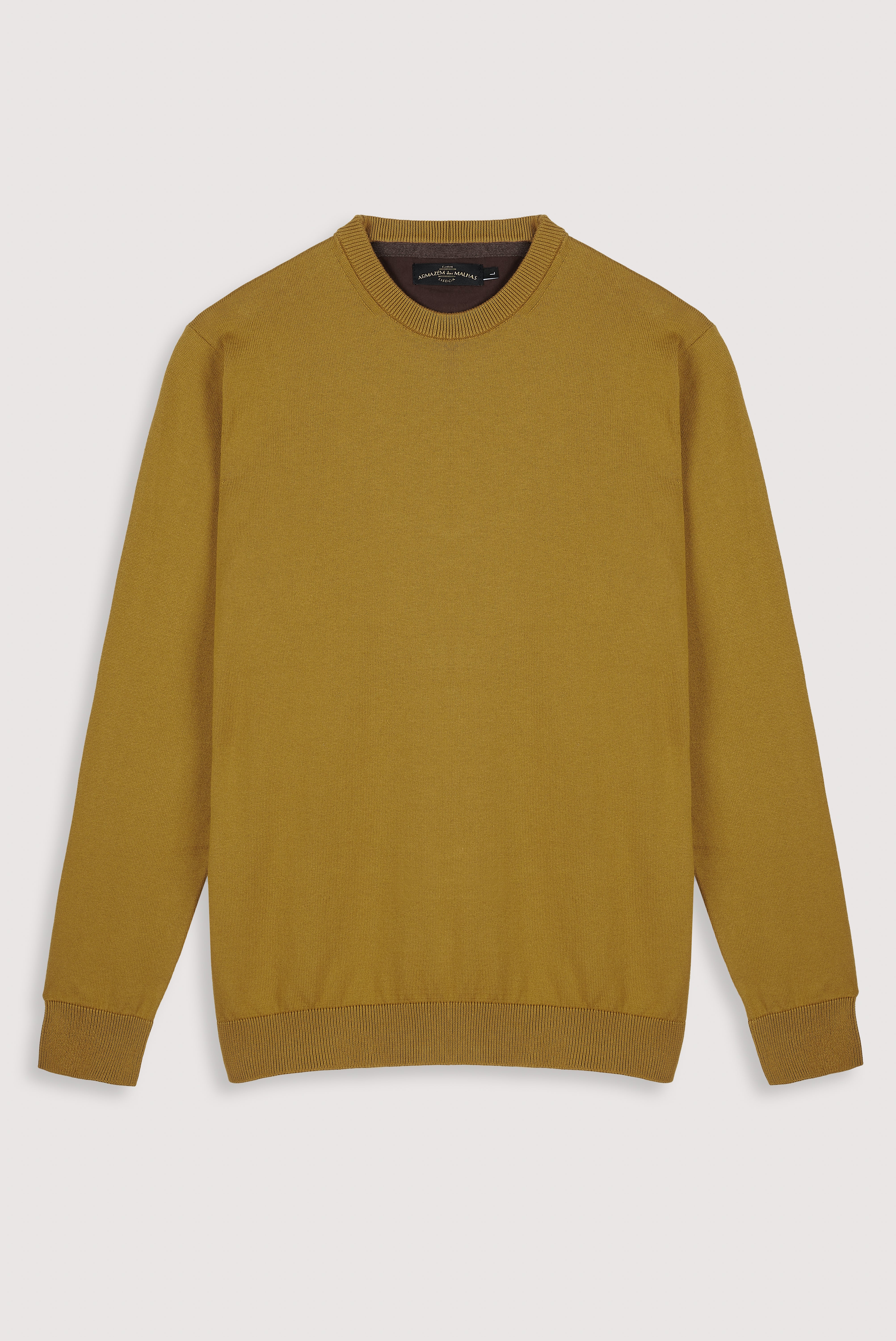 Camisola clássica de algodão com gola redonda