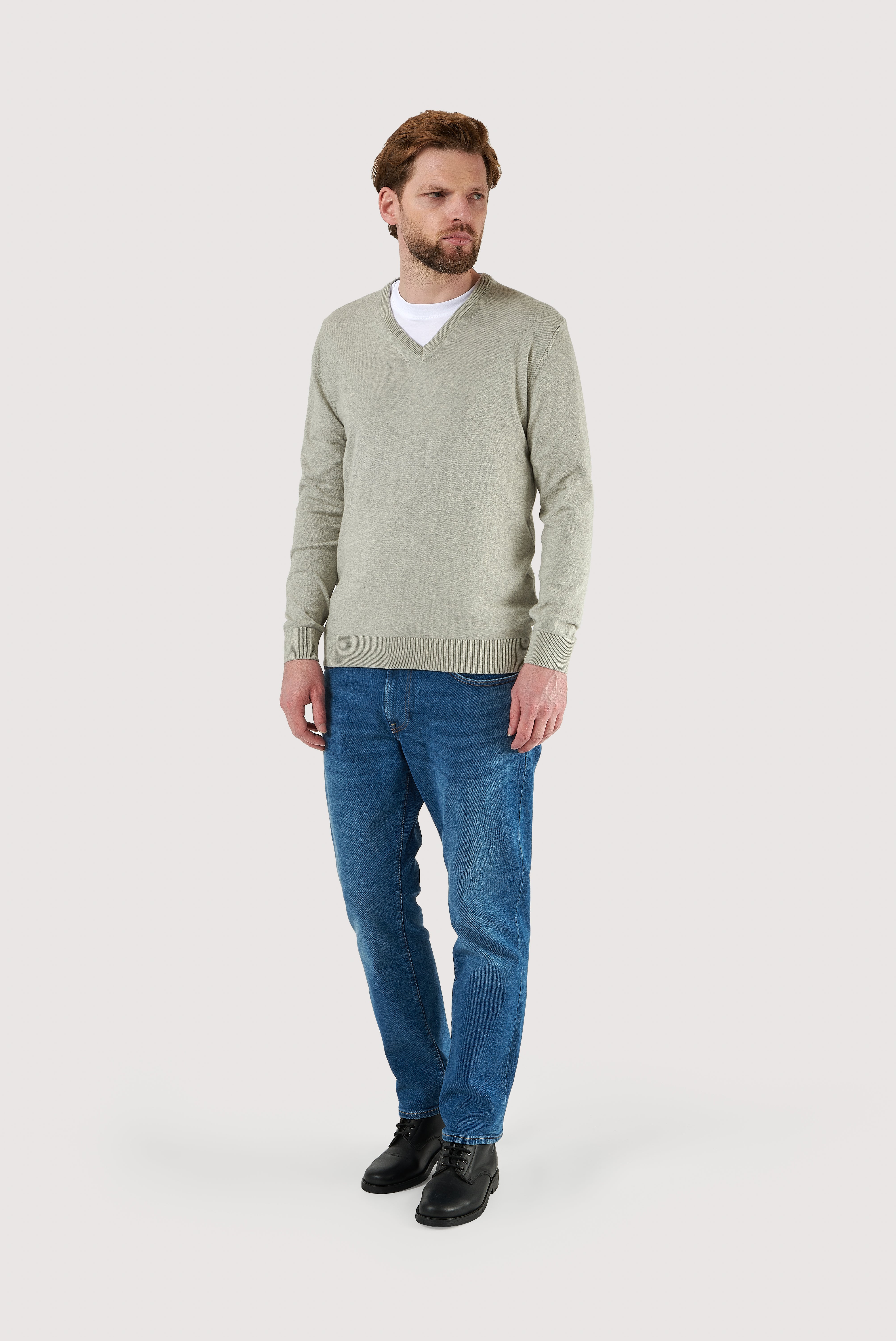 Classic Cotton V-Neck Sweater