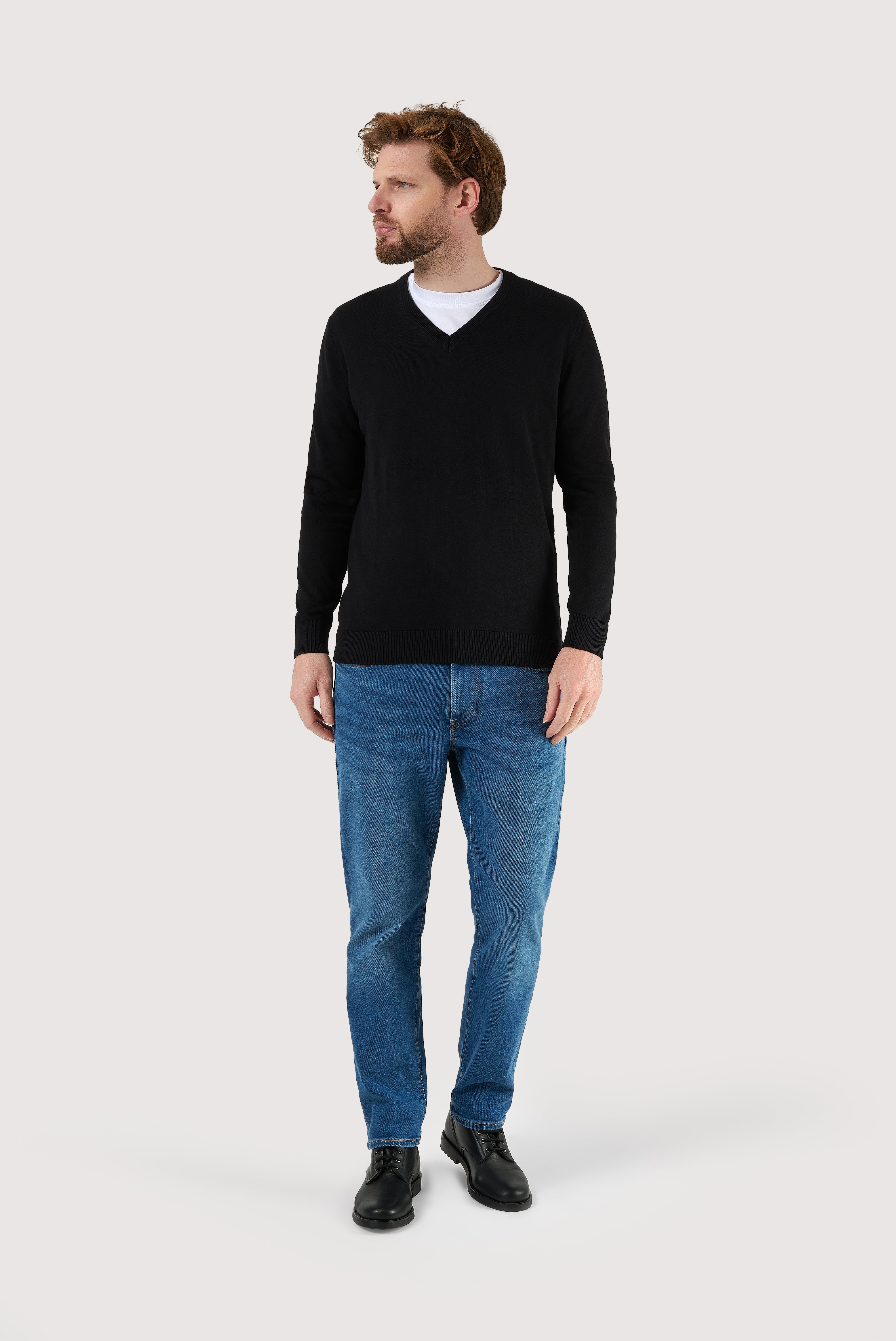Classic Cotton V-Neck Sweater