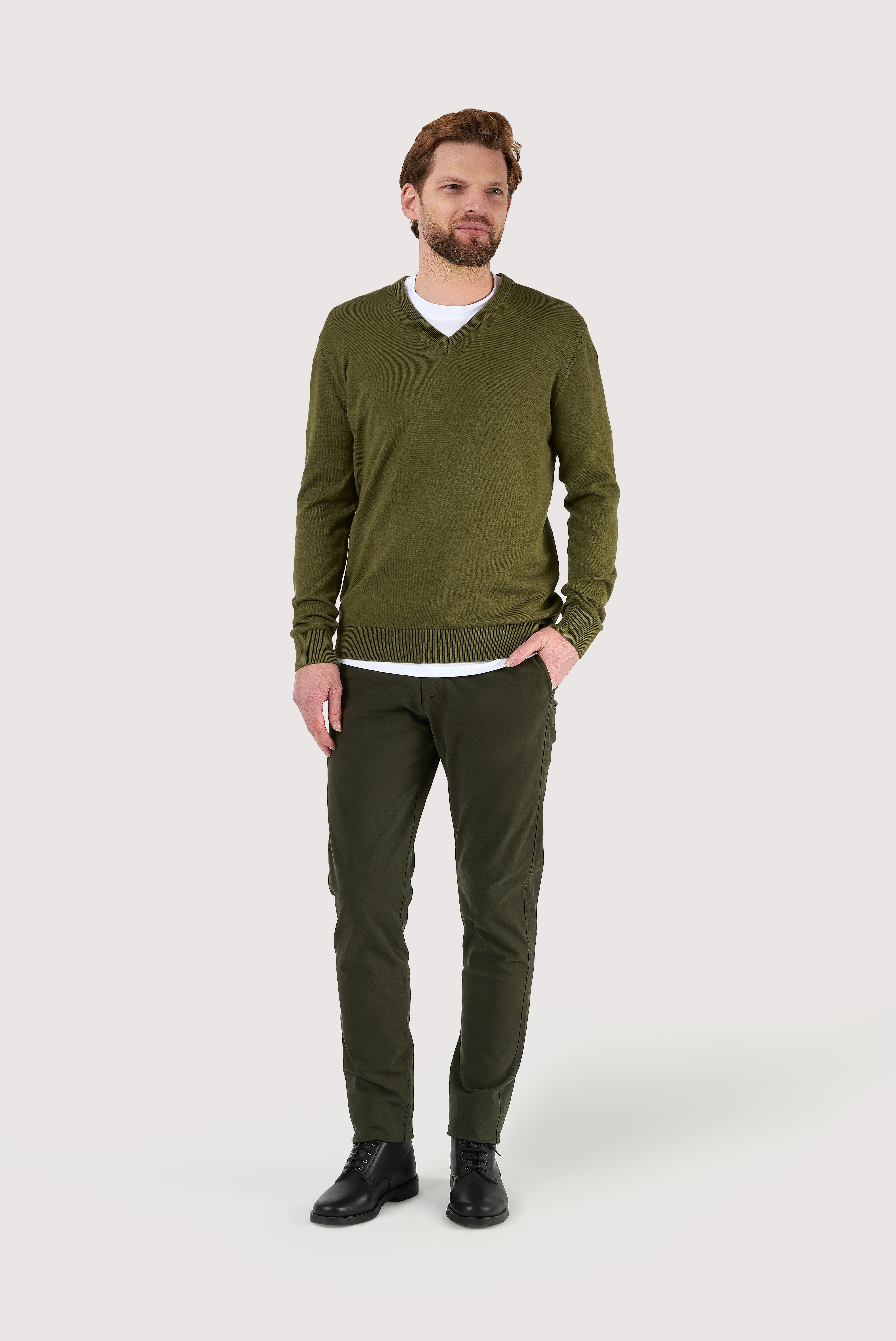 Classic Cotton V-Neck Sweater