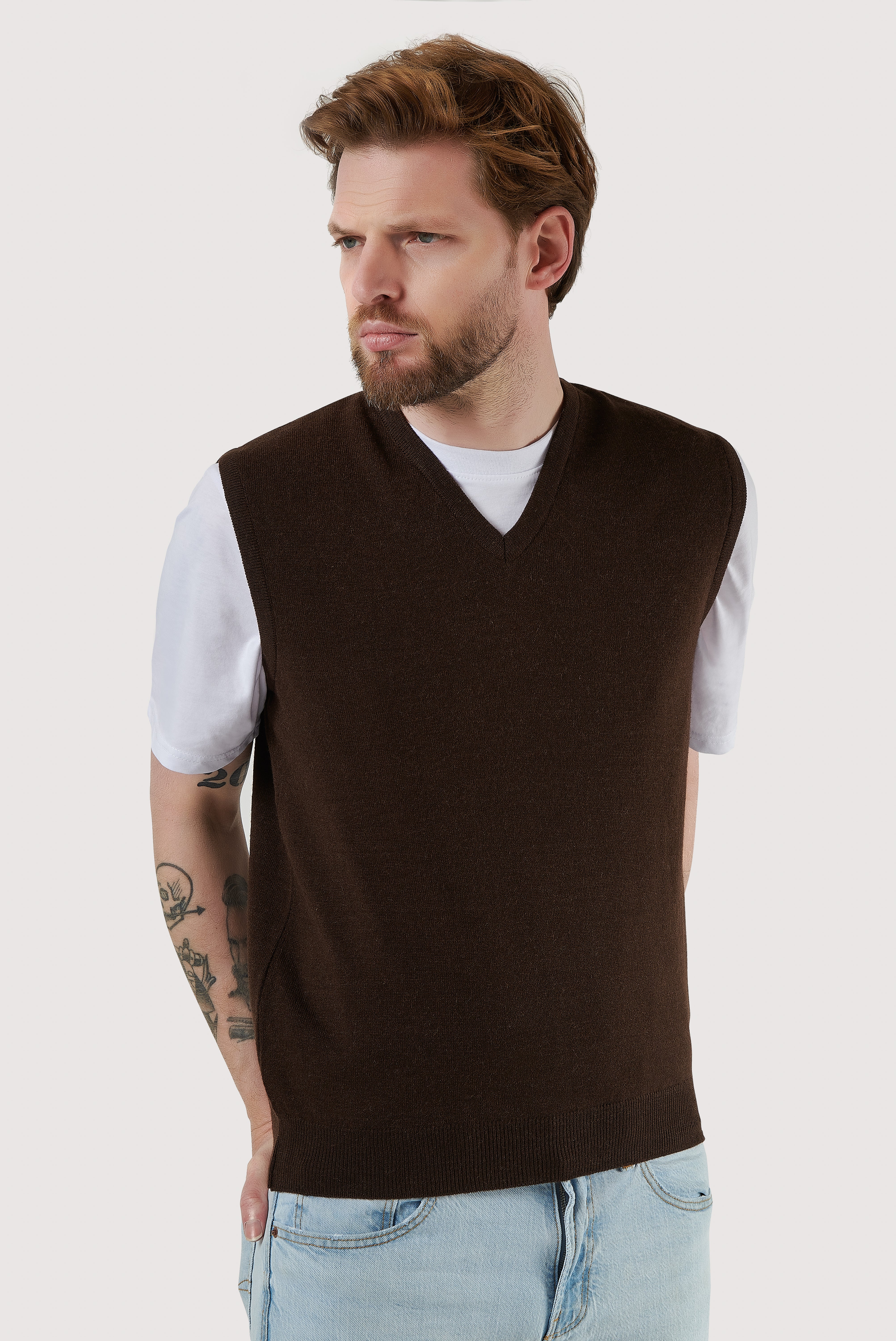 Colete clássico em lã de cordeiro