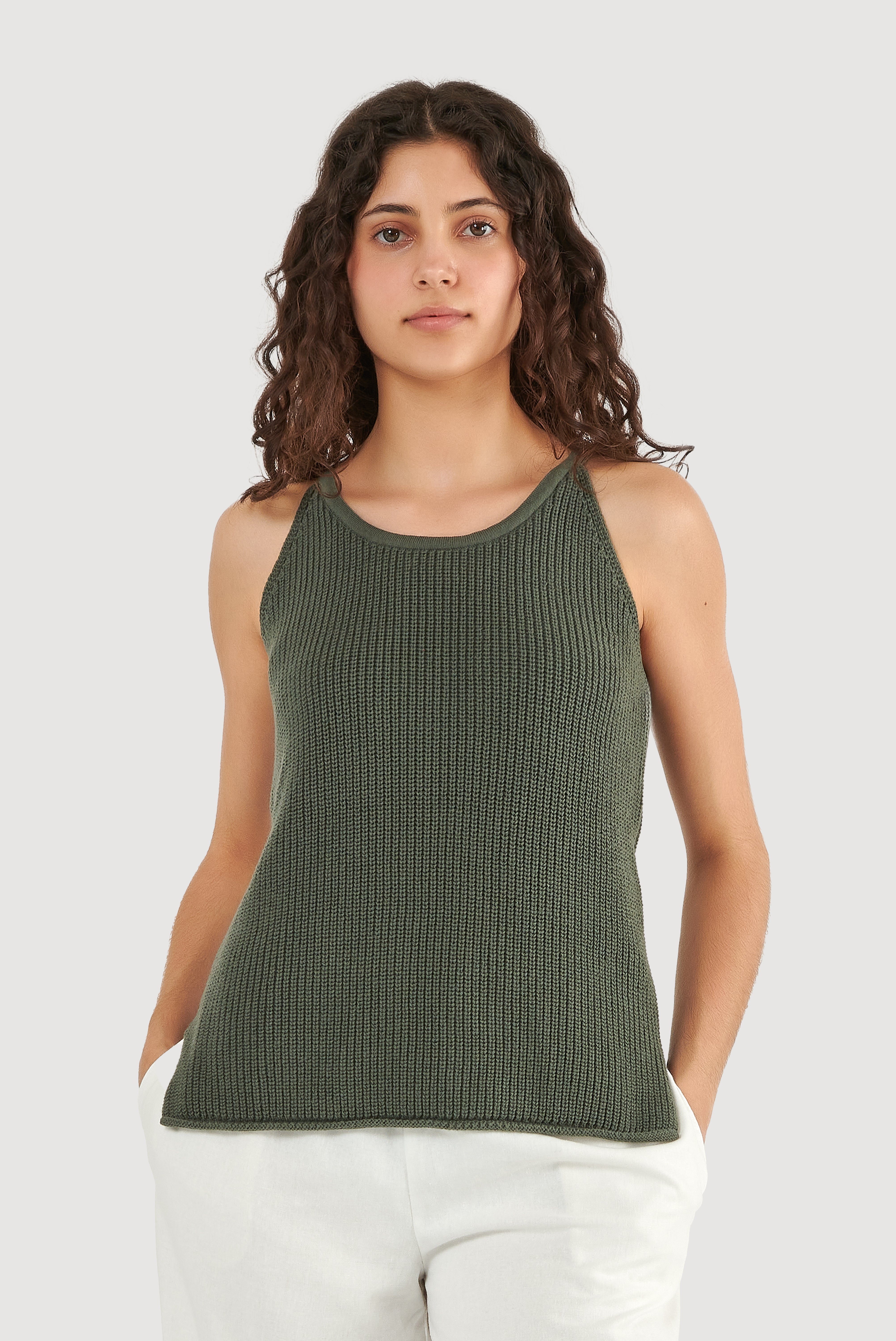 Top de algodão estilo halter