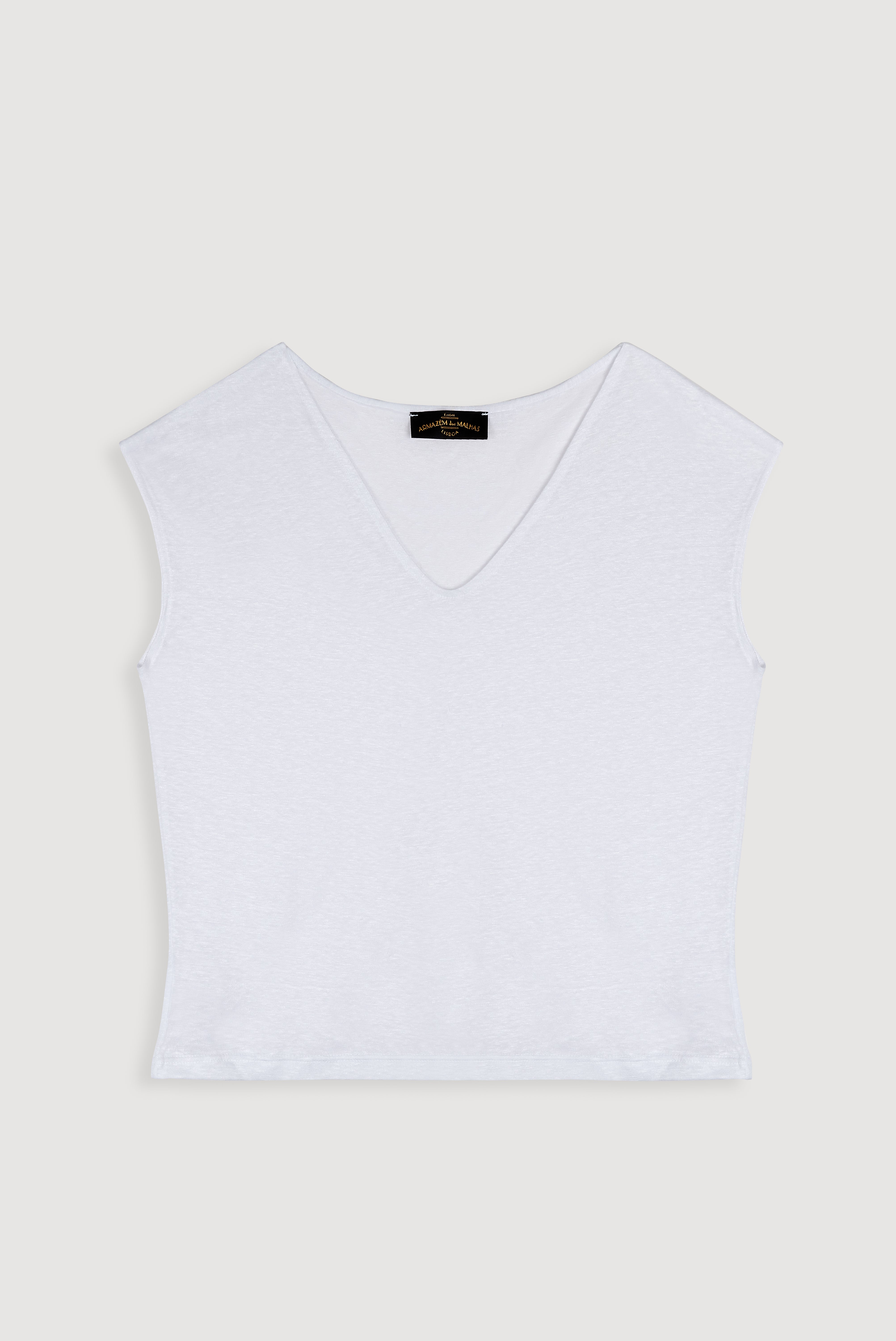 Blusa de linho sem mangas