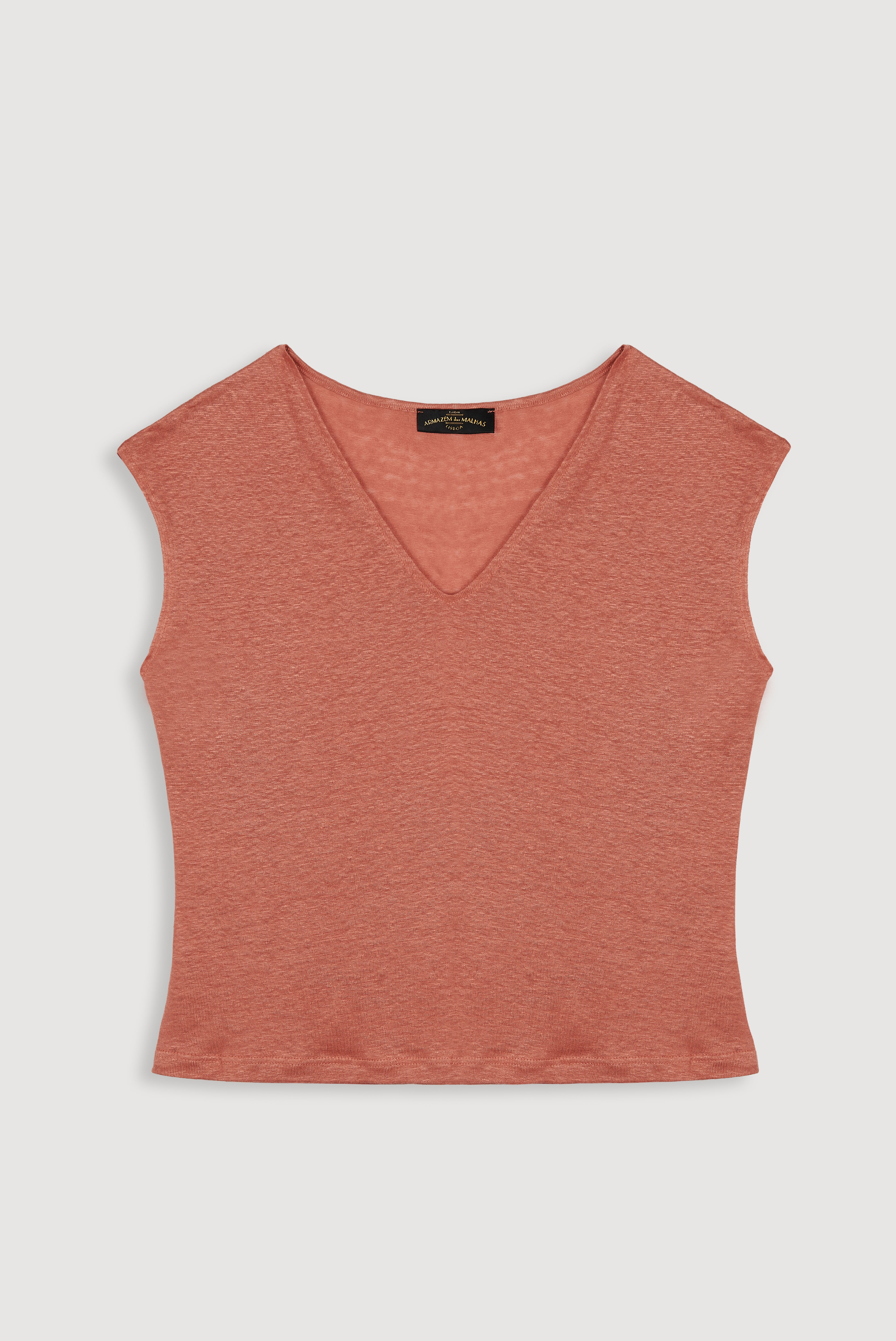 Blusa de linho sem mangas