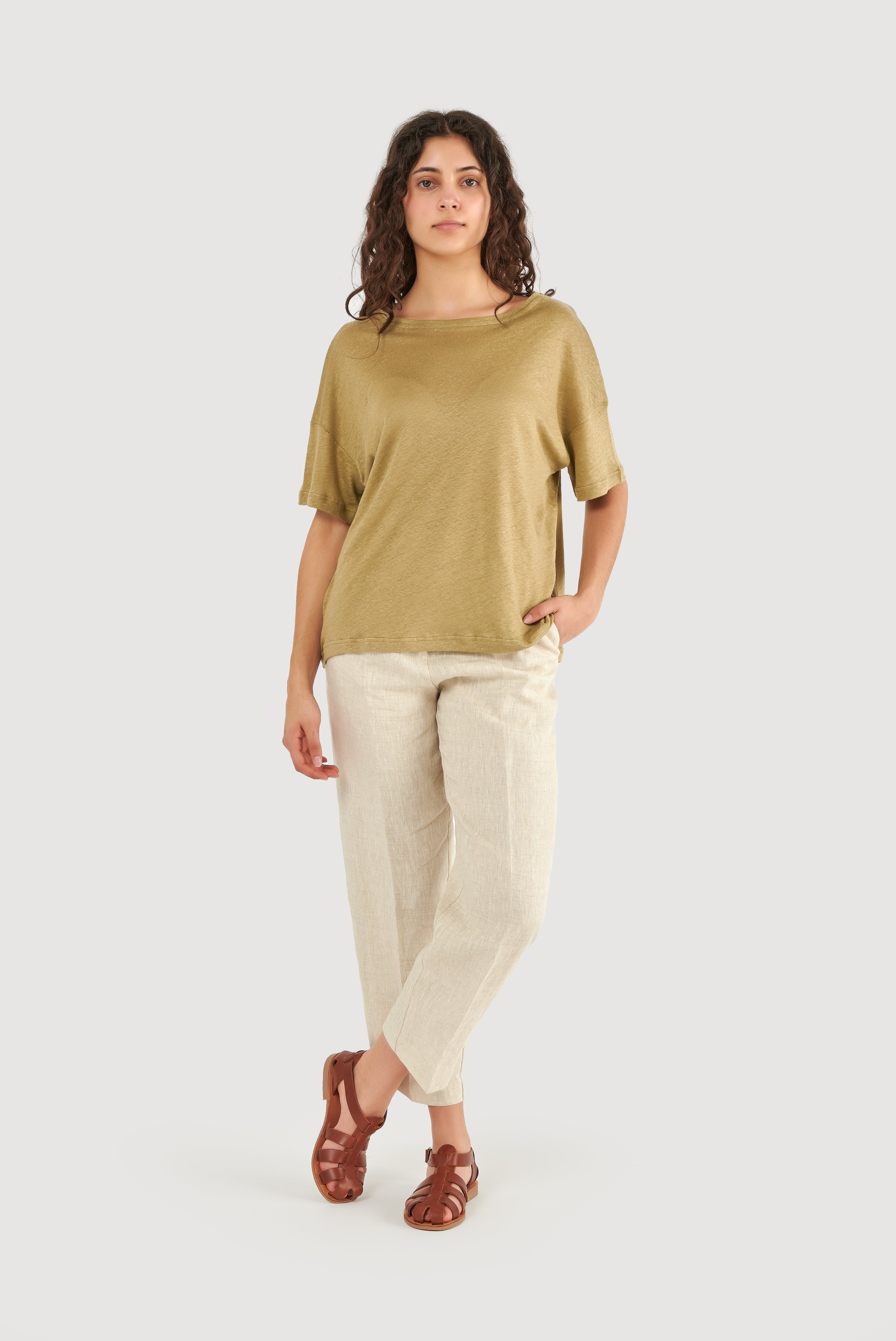 Top de linho oversized