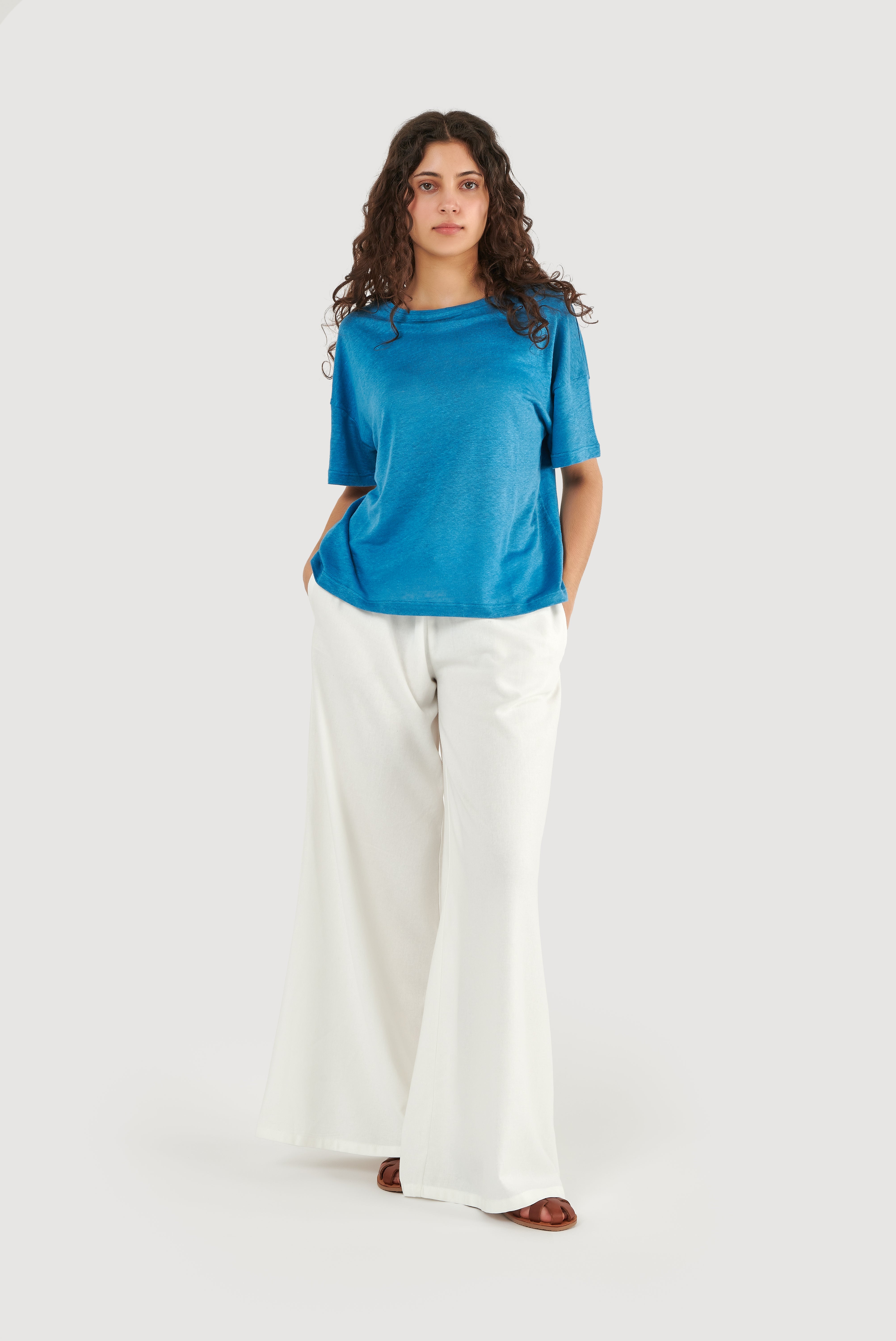 Top de linho oversized