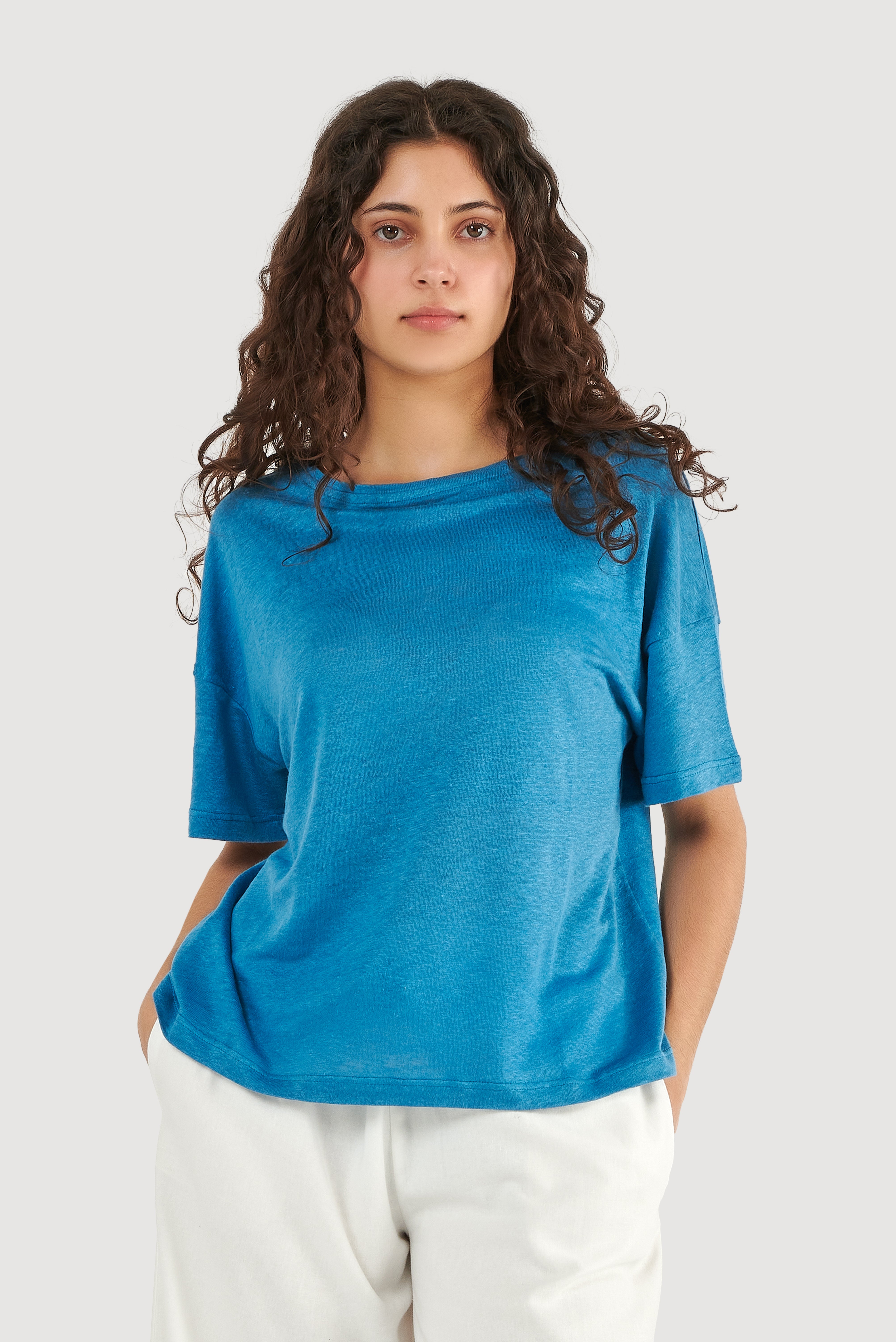 Top de linho oversized