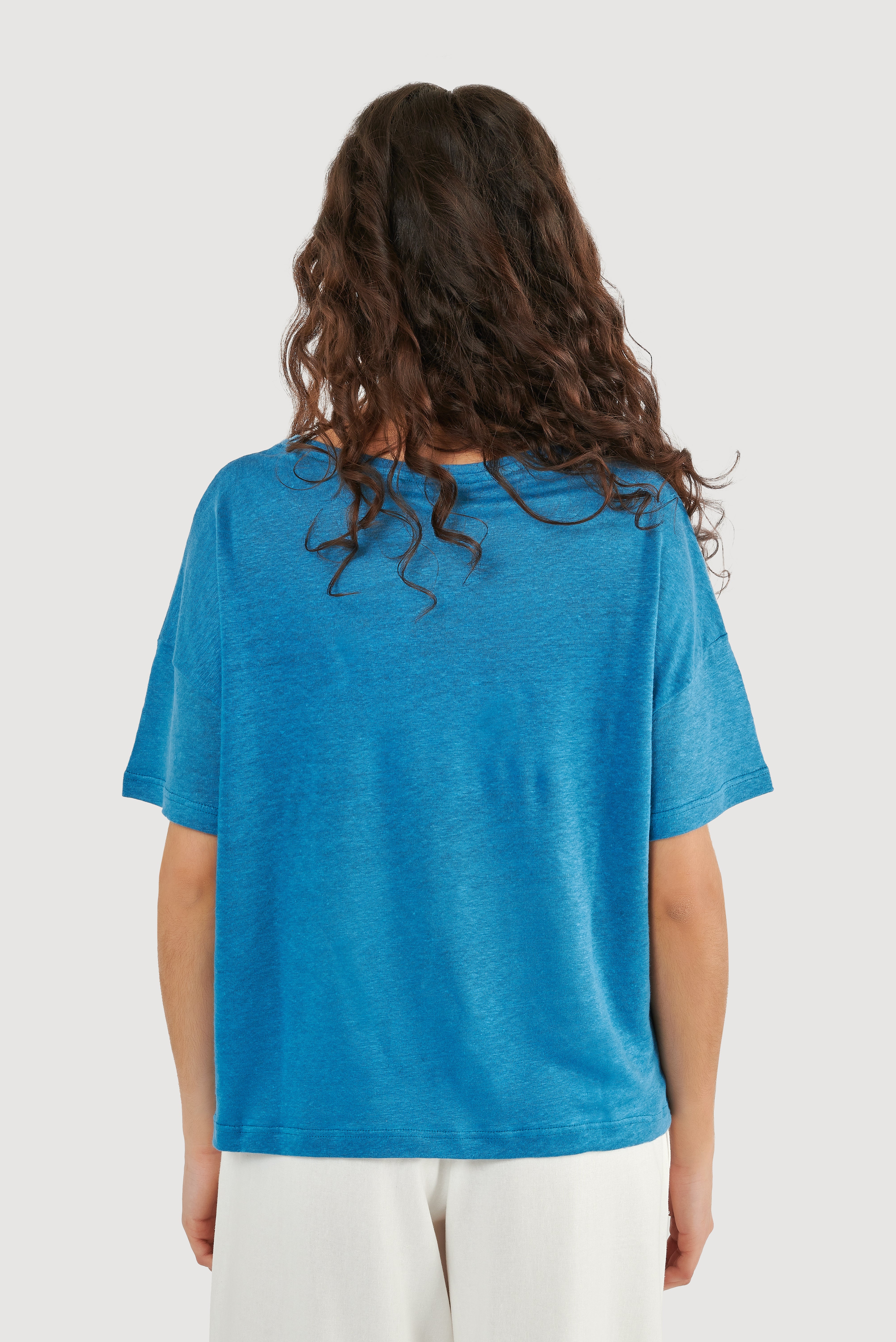 Top de linho oversized