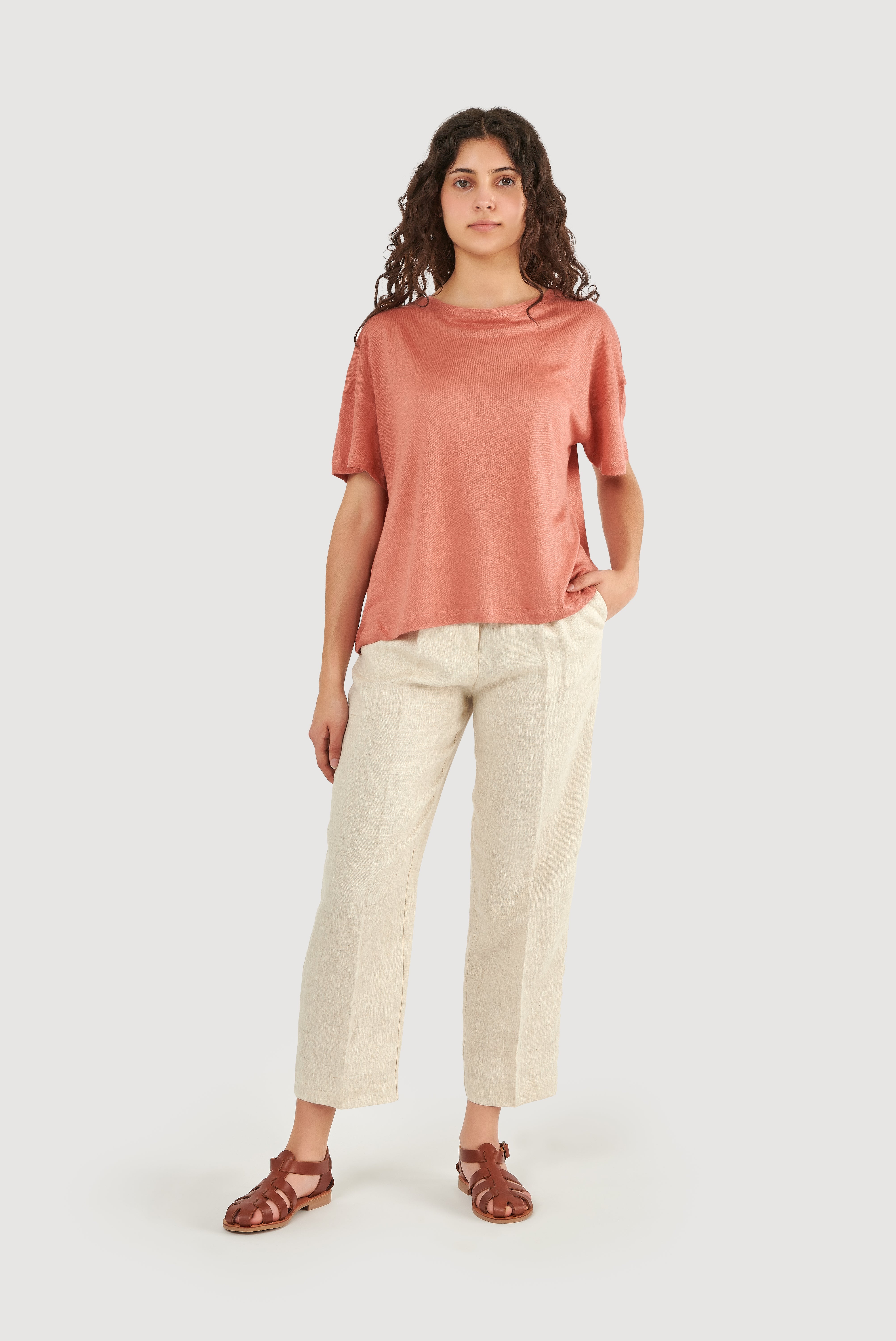 Top de linho oversized