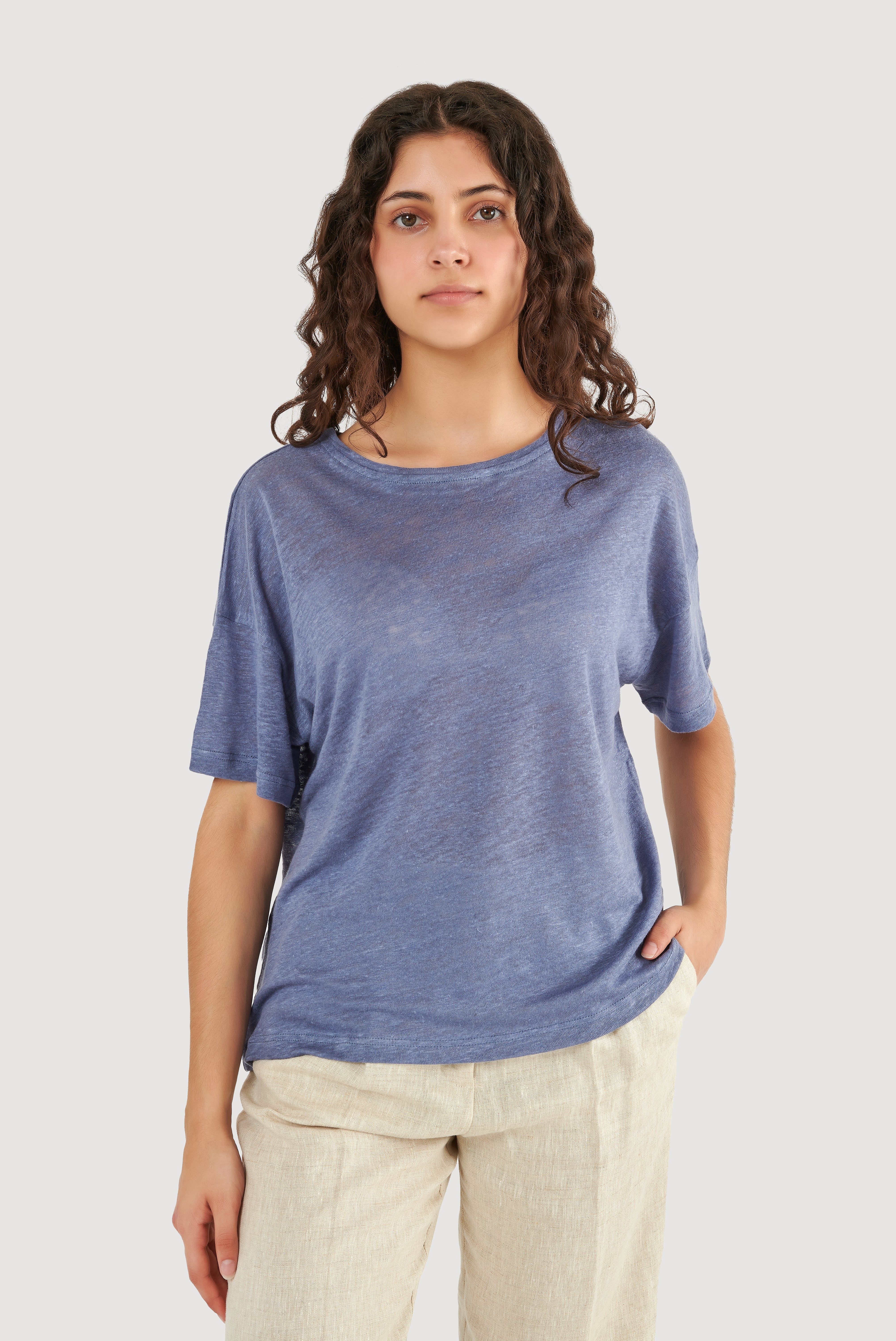 Top de linho oversized