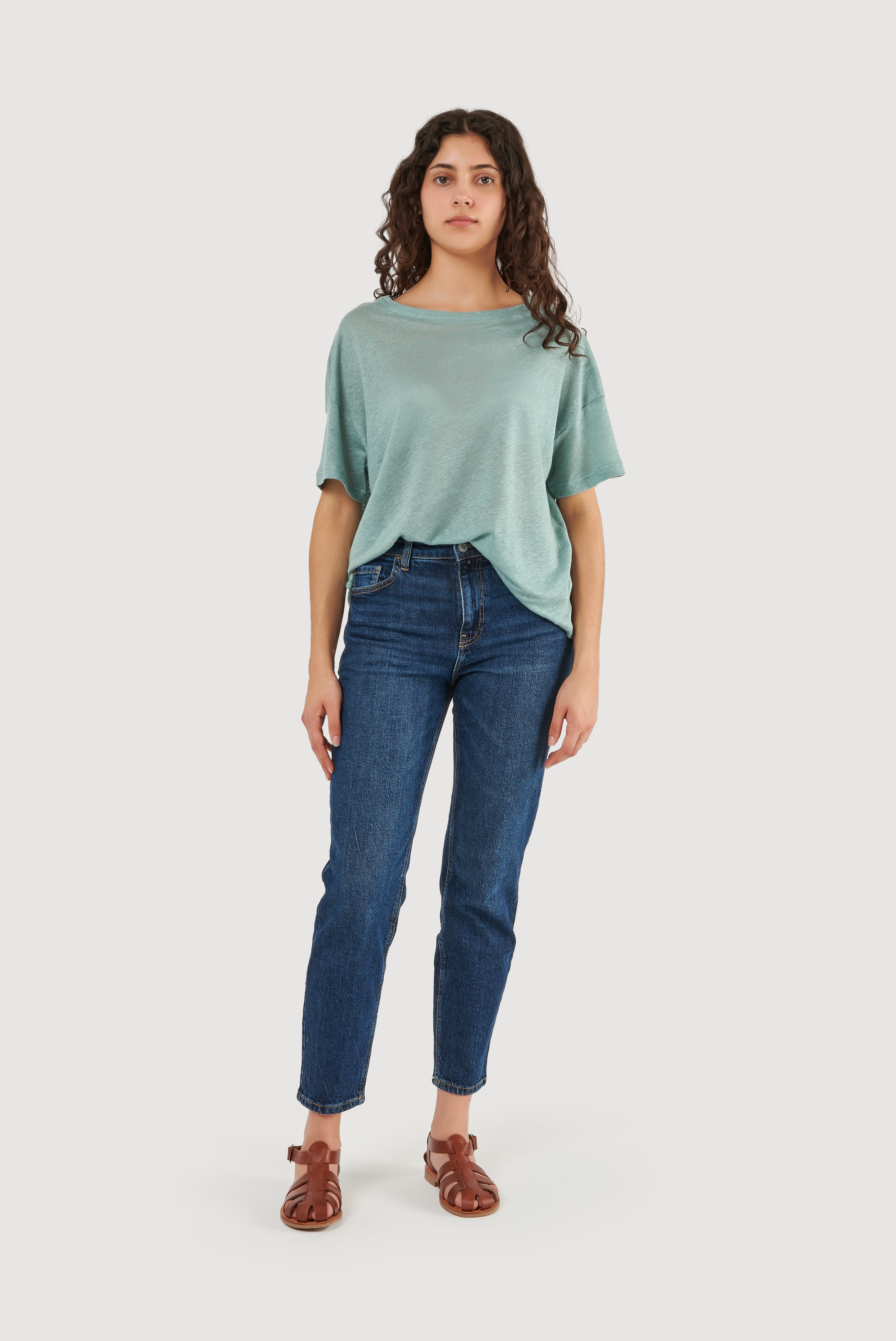 Top de linho oversized