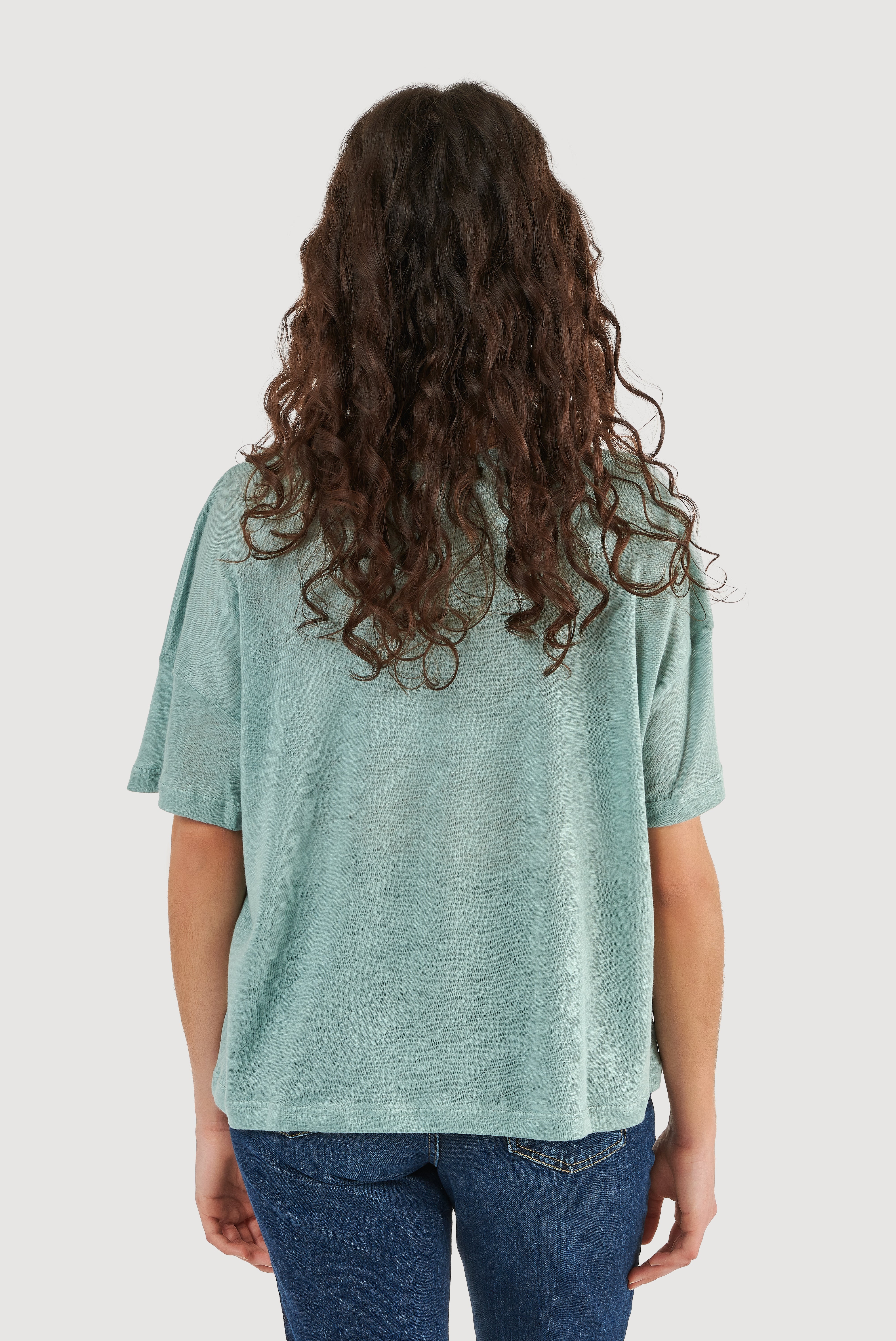 Top de linho oversized