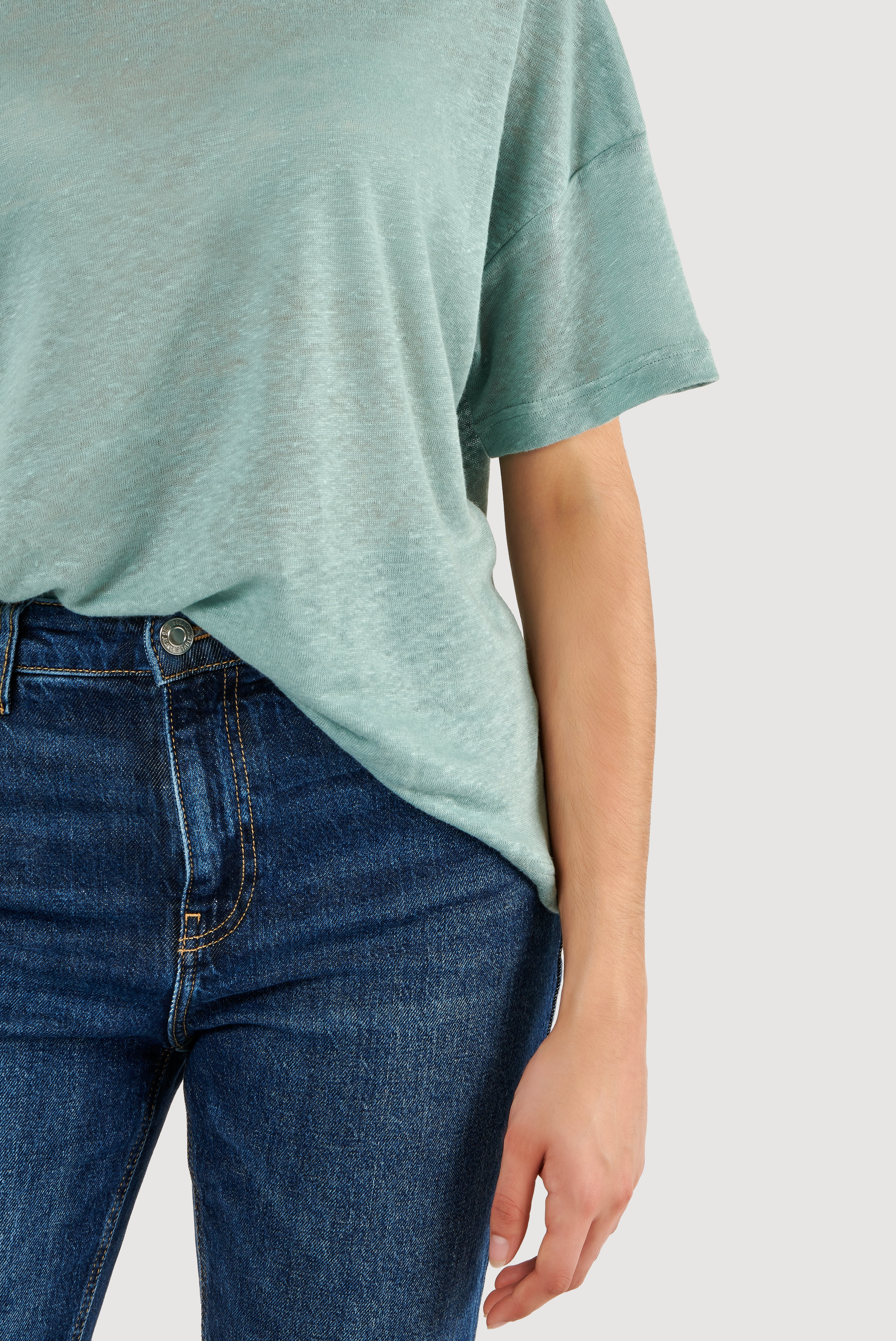 Top de linho oversized