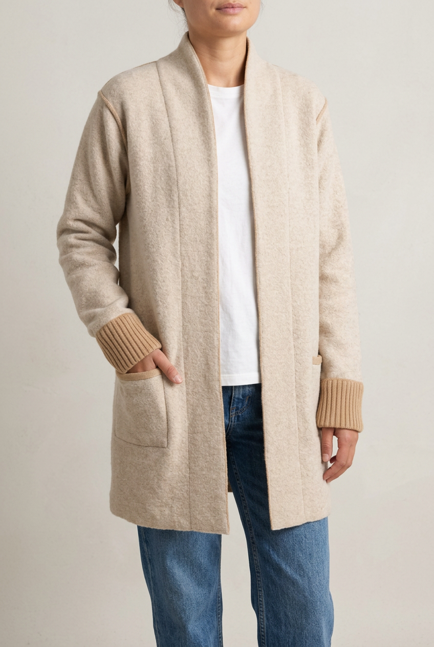 Cardigan de Lã Reversível