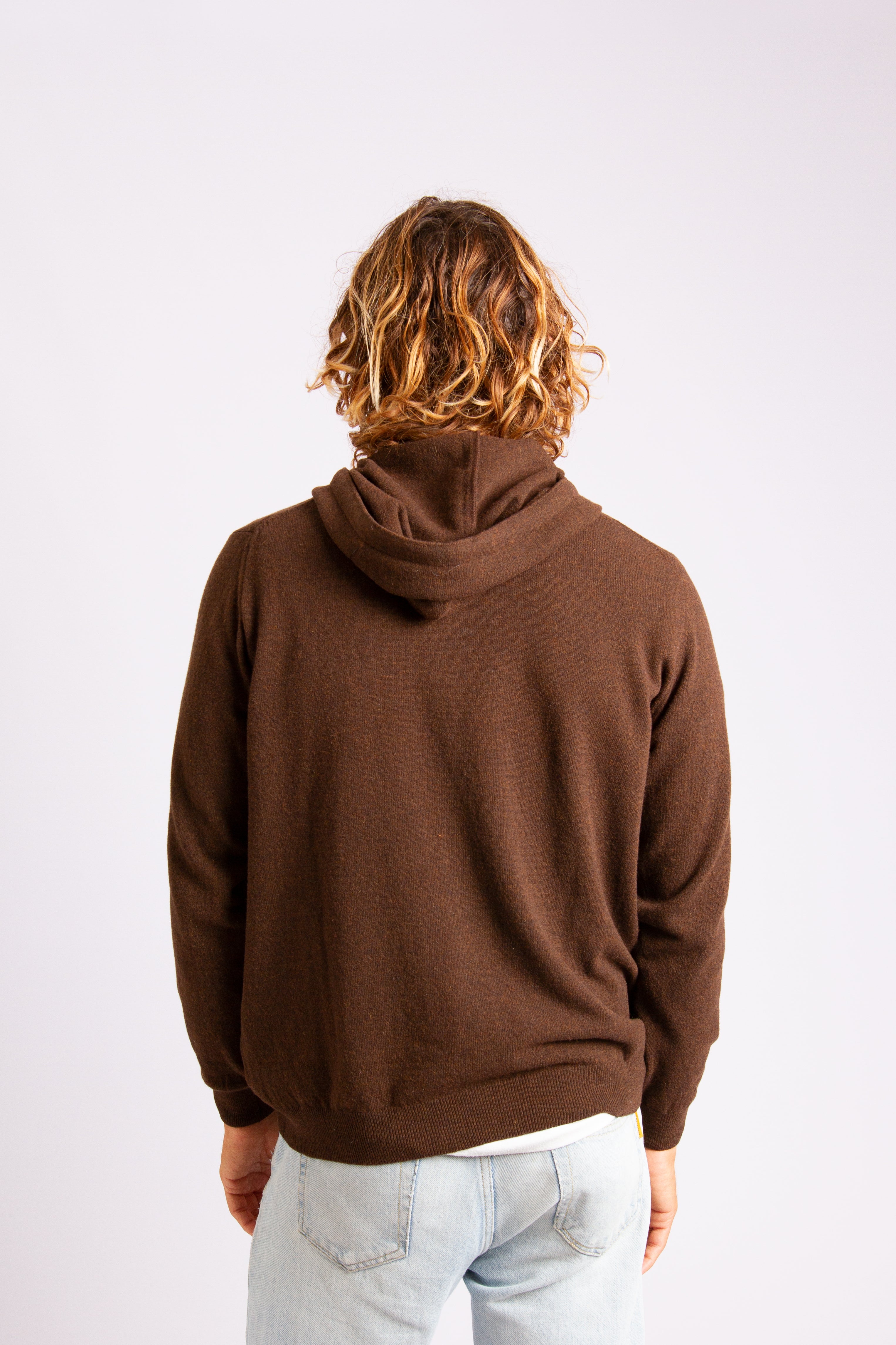 Lambswool Zipped Cardigan with sweatshirt