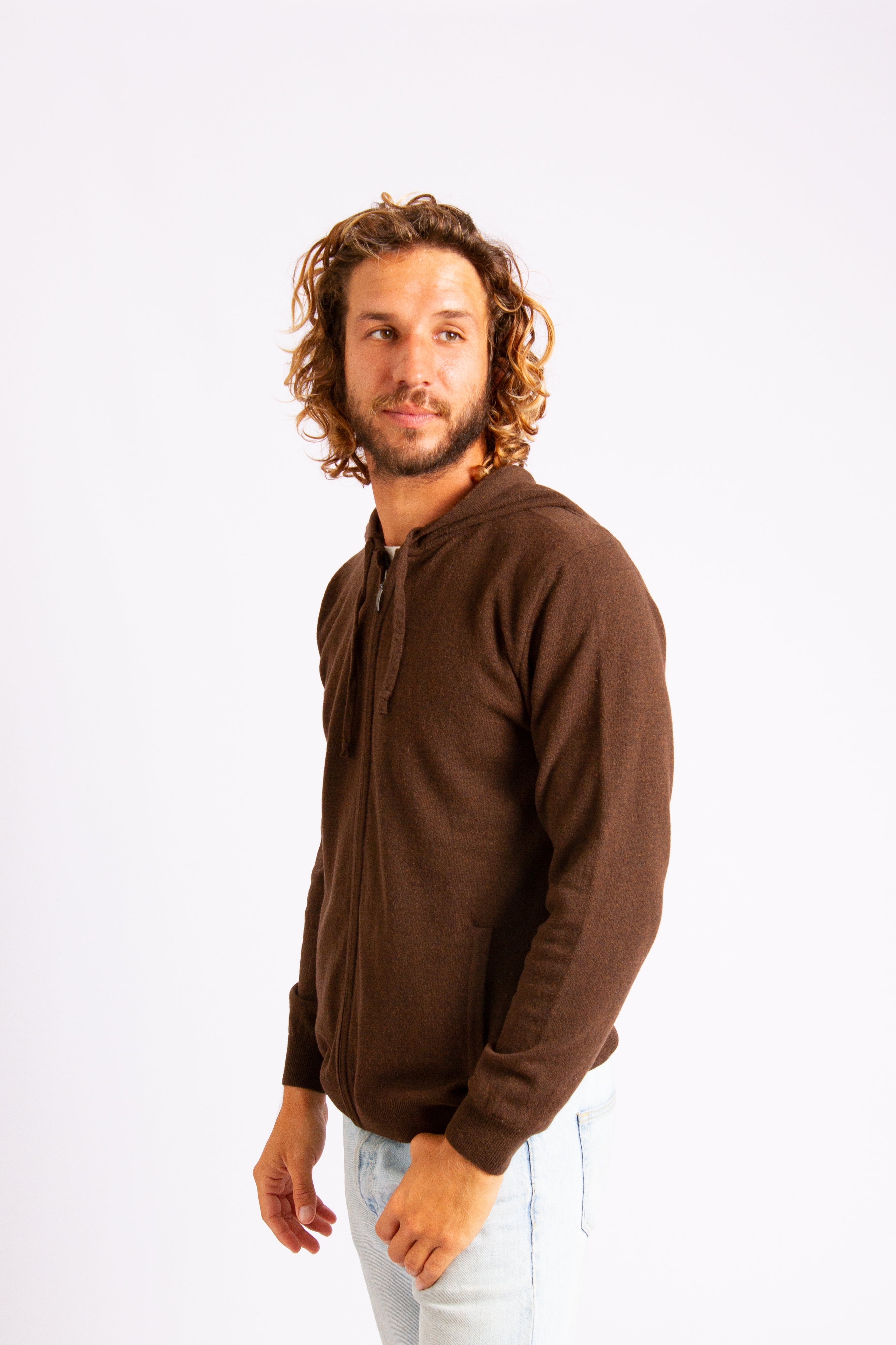 Lambswool Zipped Cardigan with sweatshirt