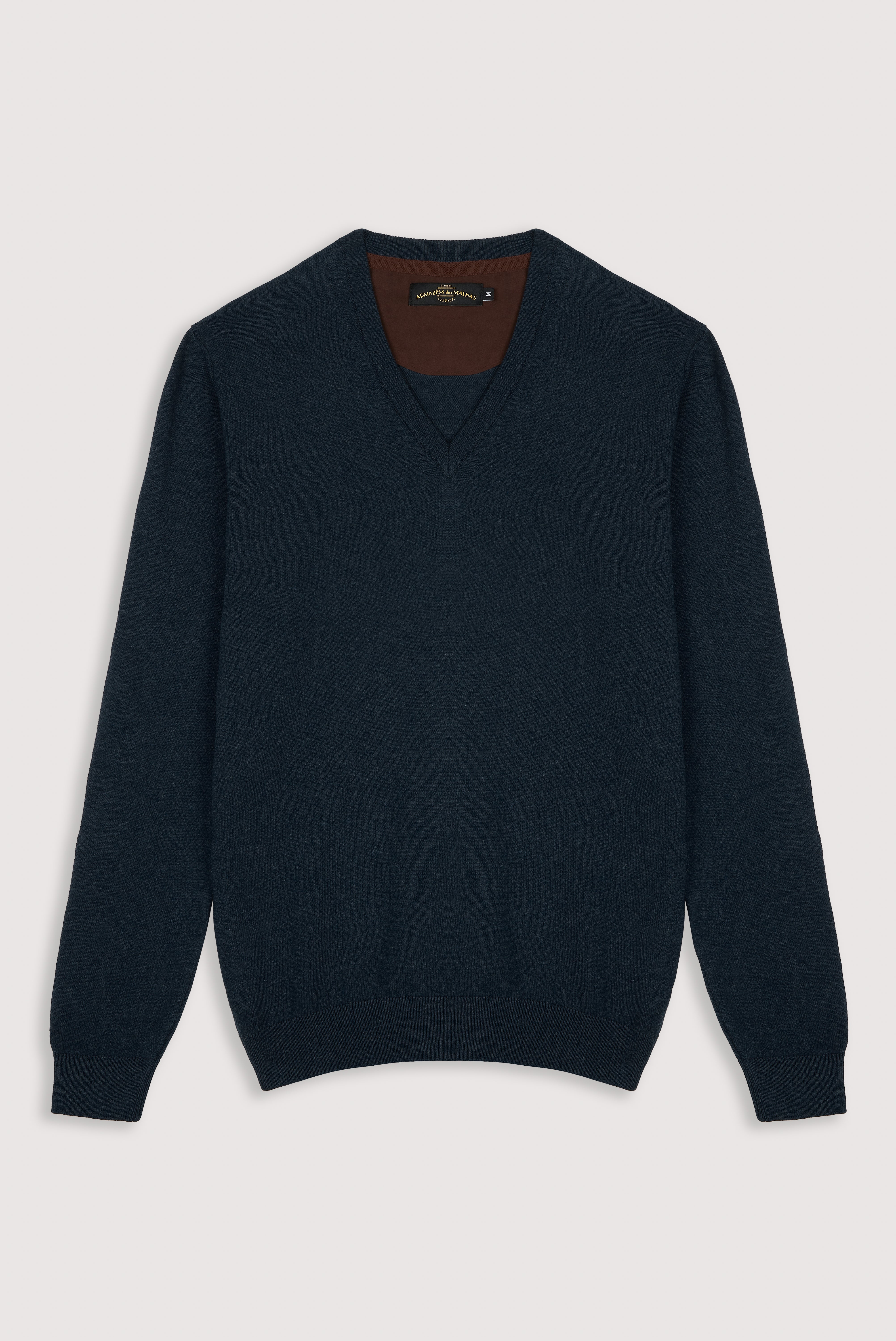 Camisola de Malha Clássica Algodão com Decote em V