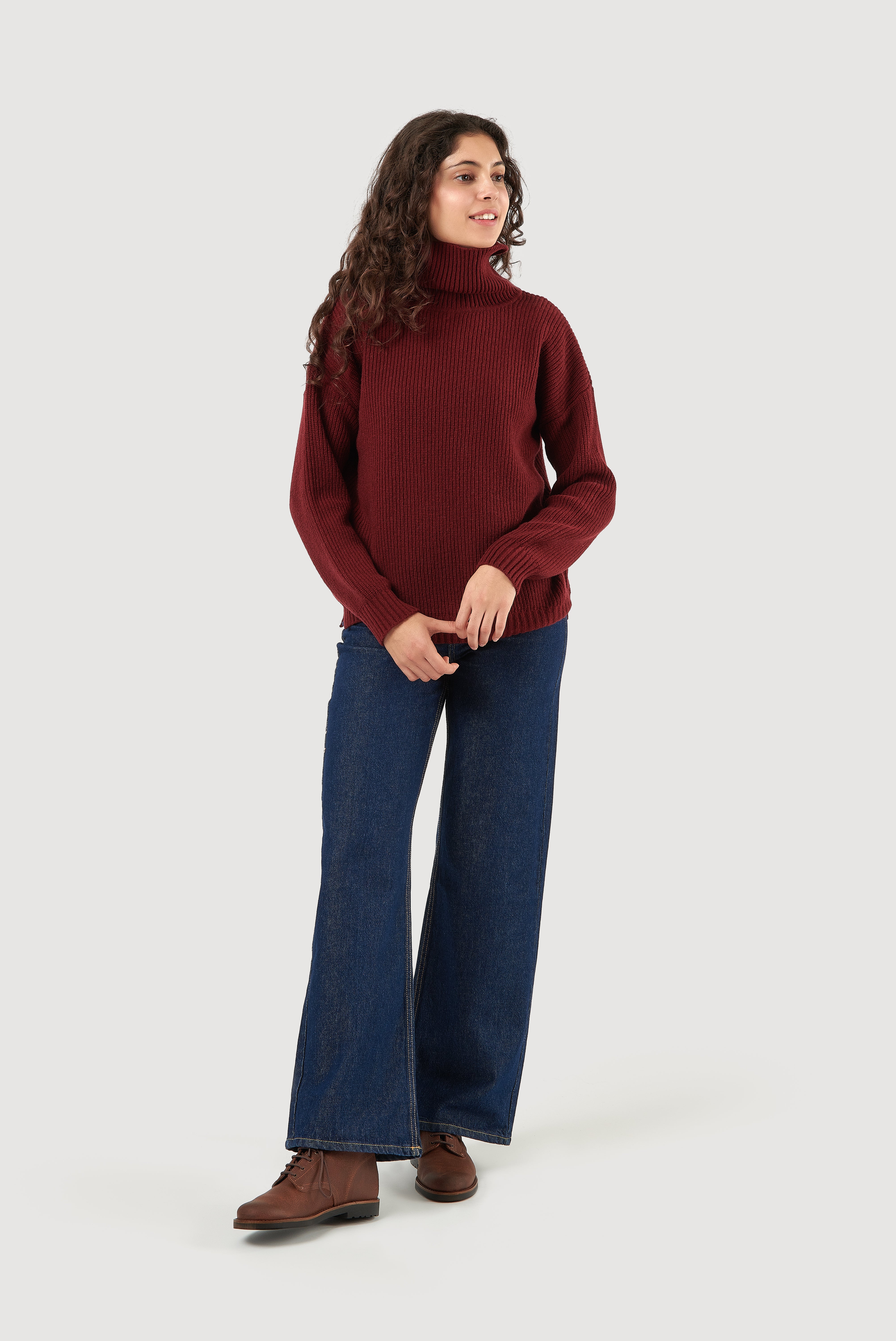 Ribbed Lambswool Turtleneck Sweater