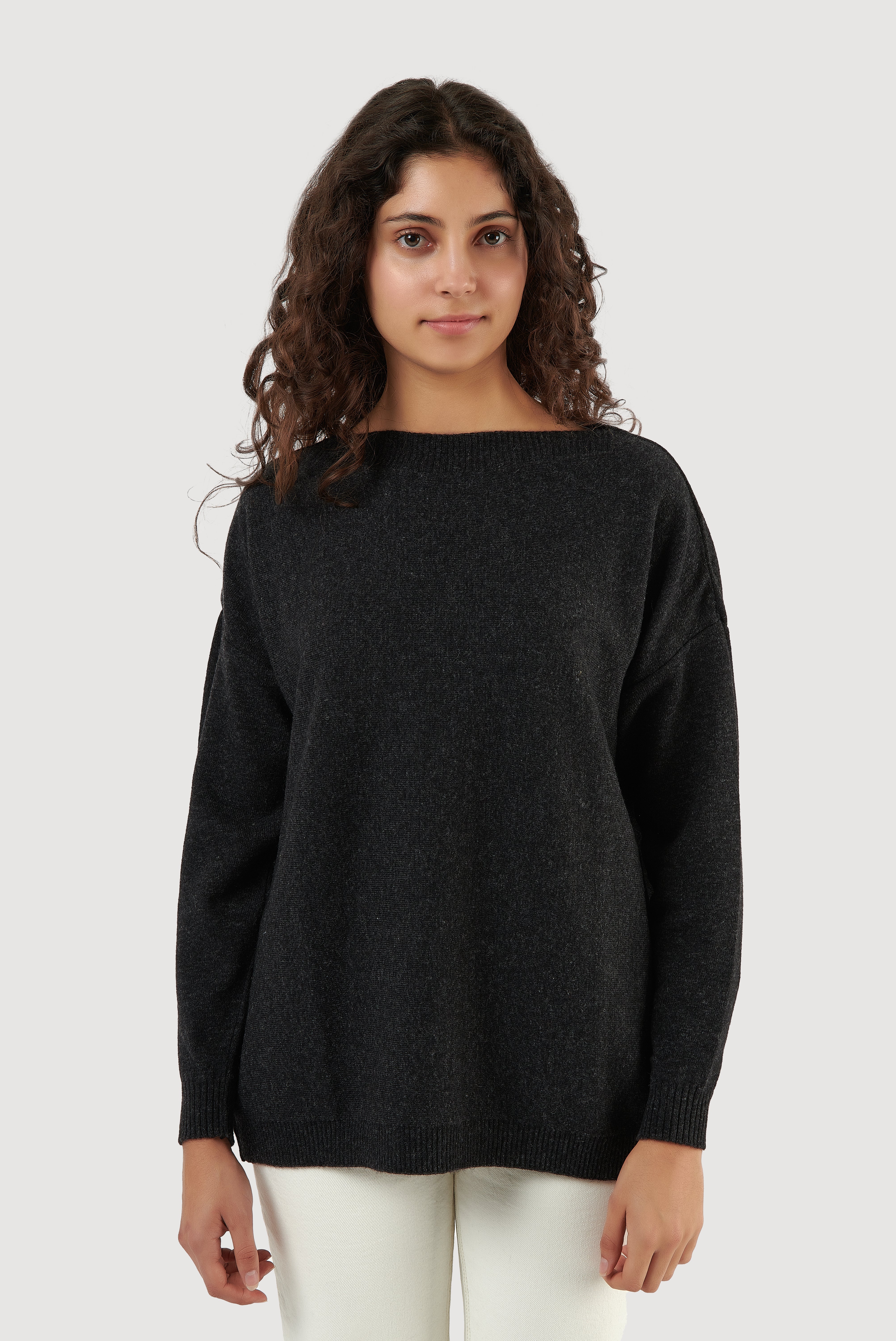 Lambswool Boat-Neck Sweater