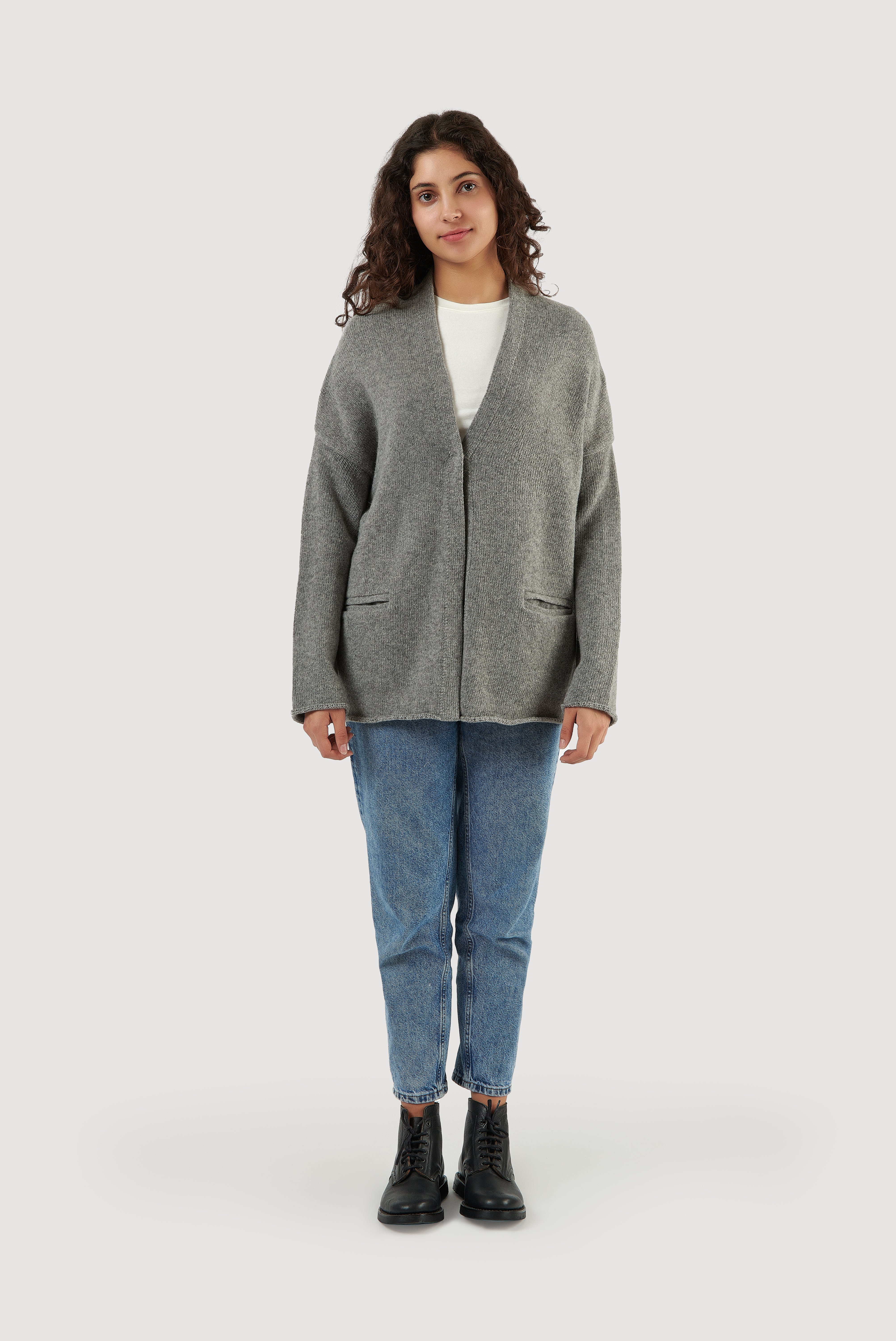 Lambswool Asymmetric Cardigan