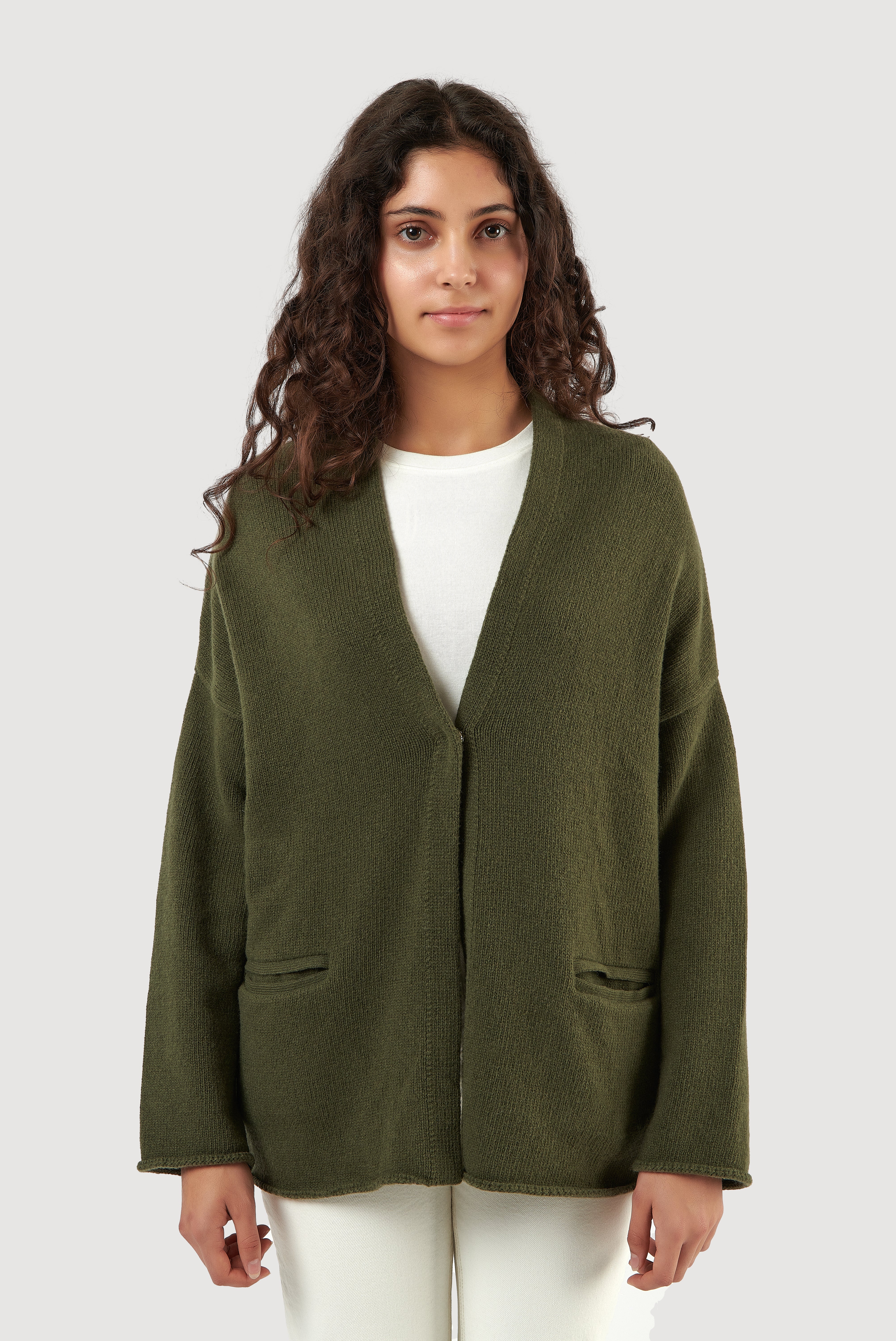 Lambswool Asymmetric Cardigan