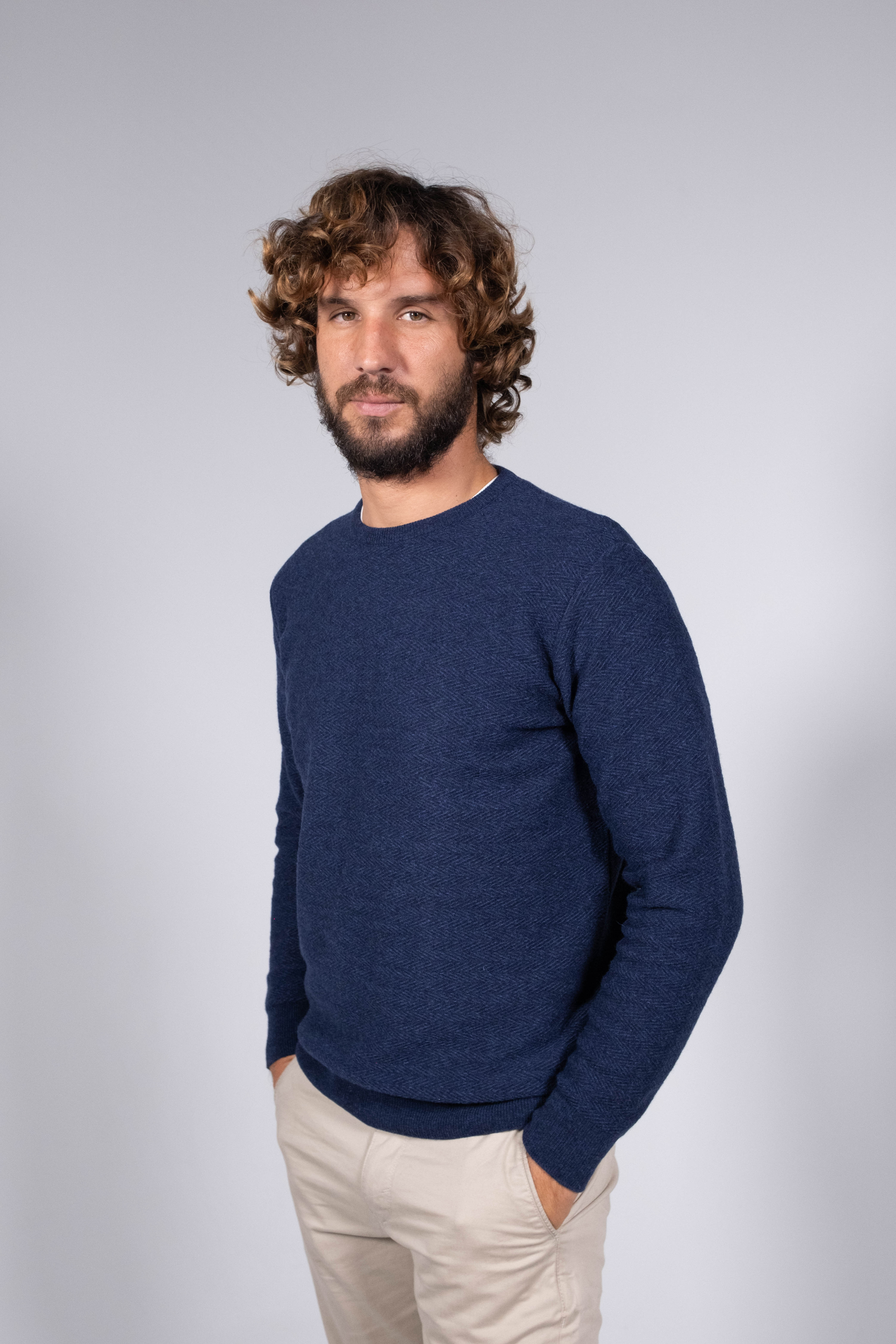 Herringbone wool sweater