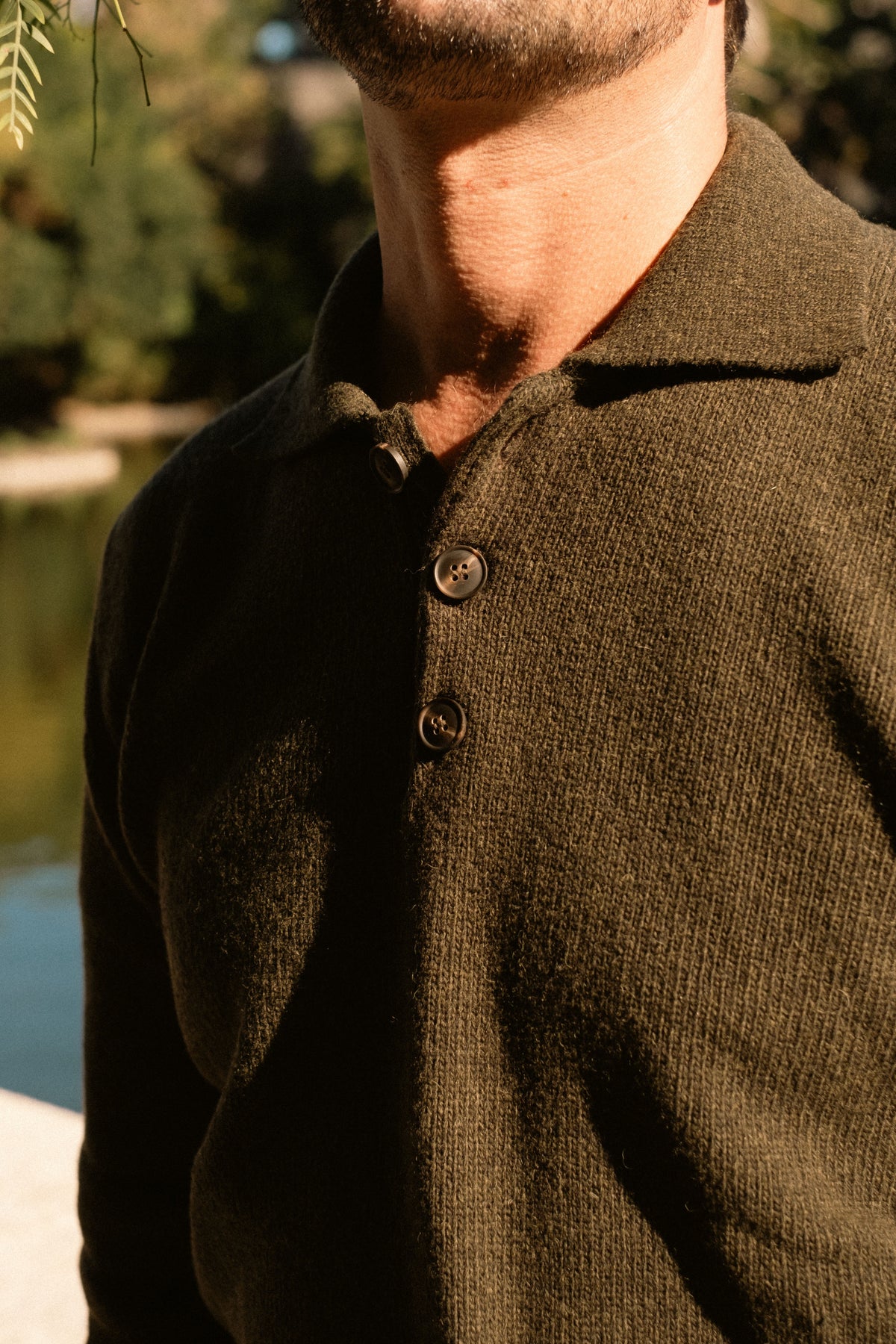 Polo de Botões Lambswool