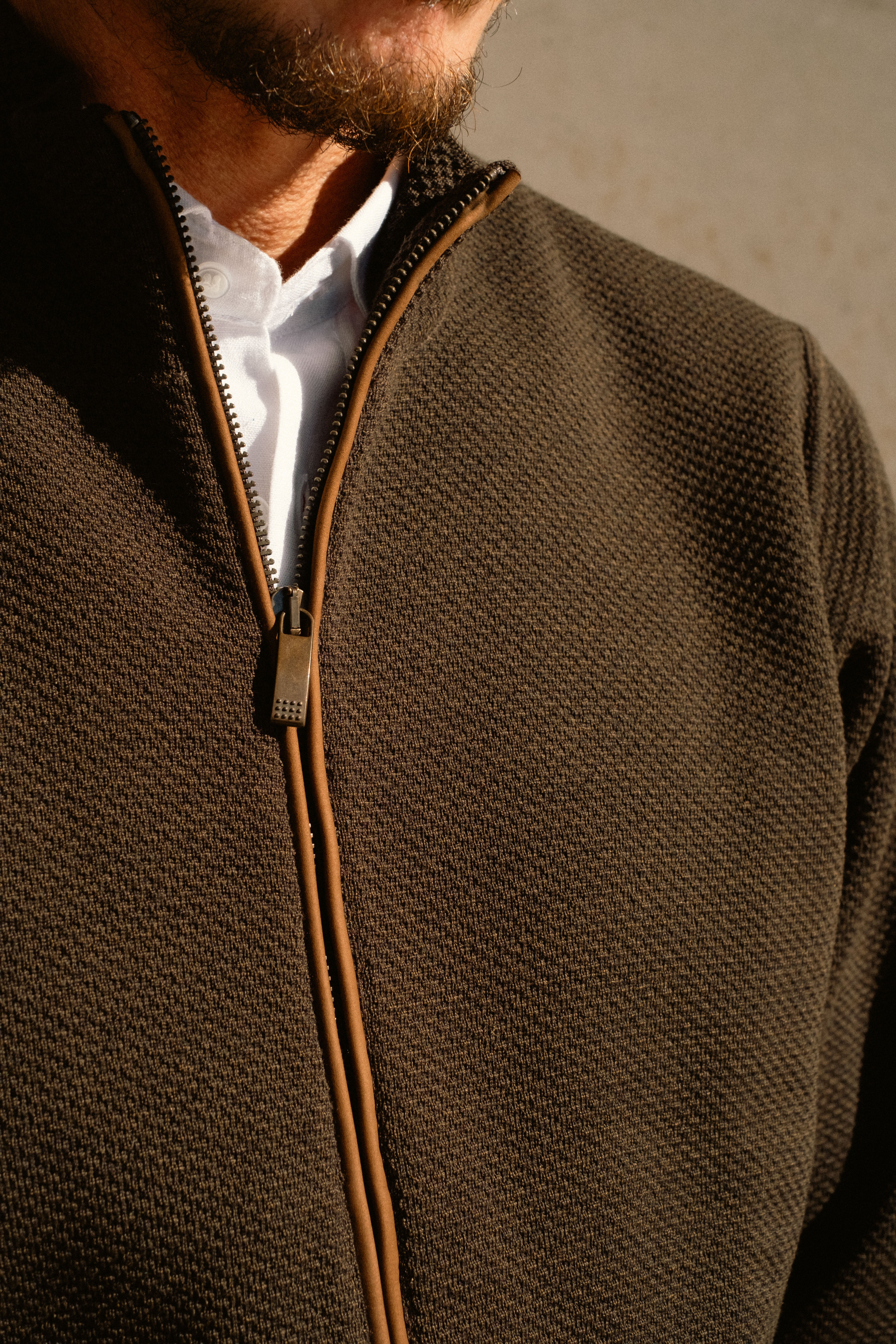 Merino Wool Zip-Up Cardigan