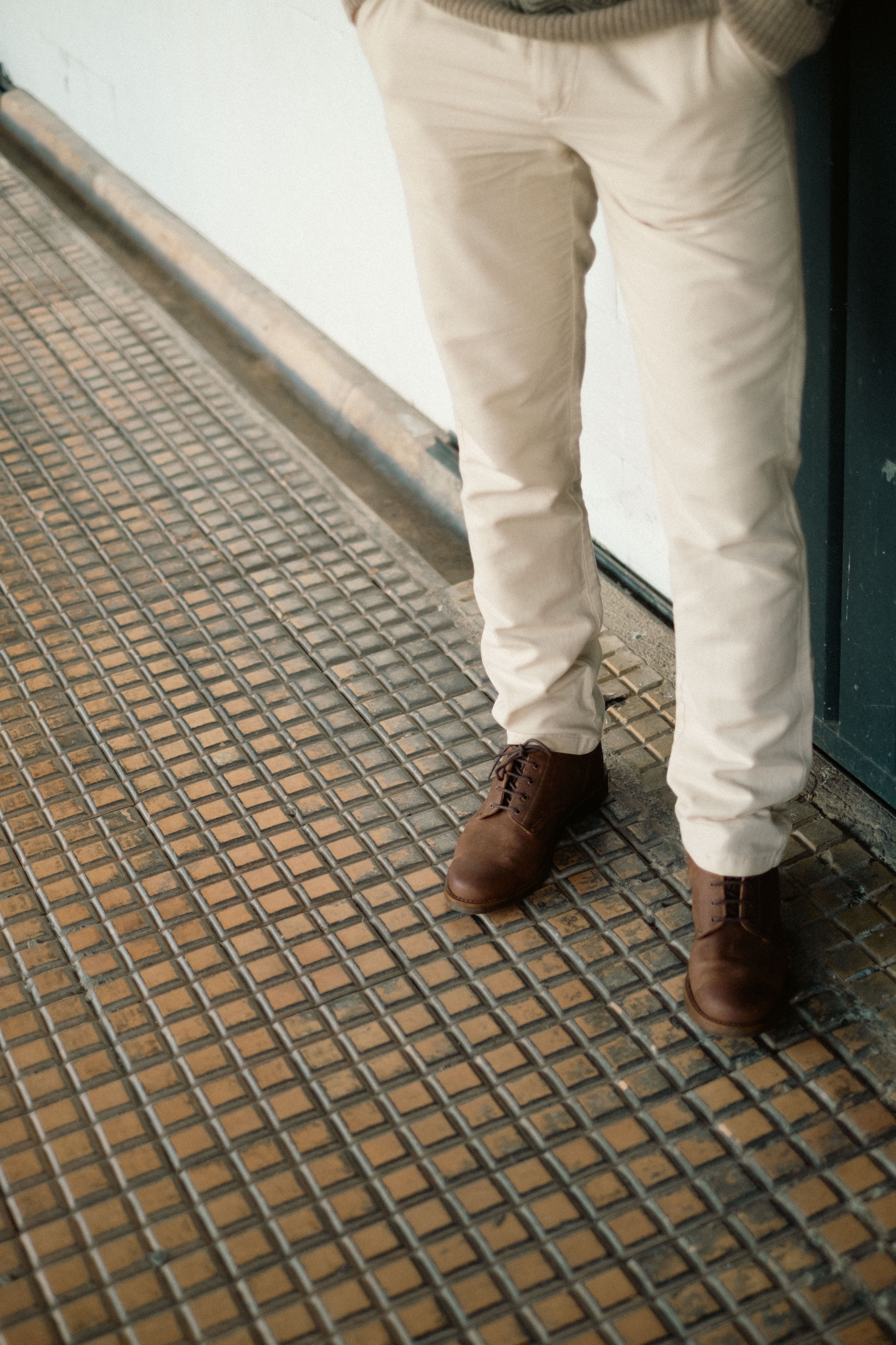 Artisanal brown leather boots