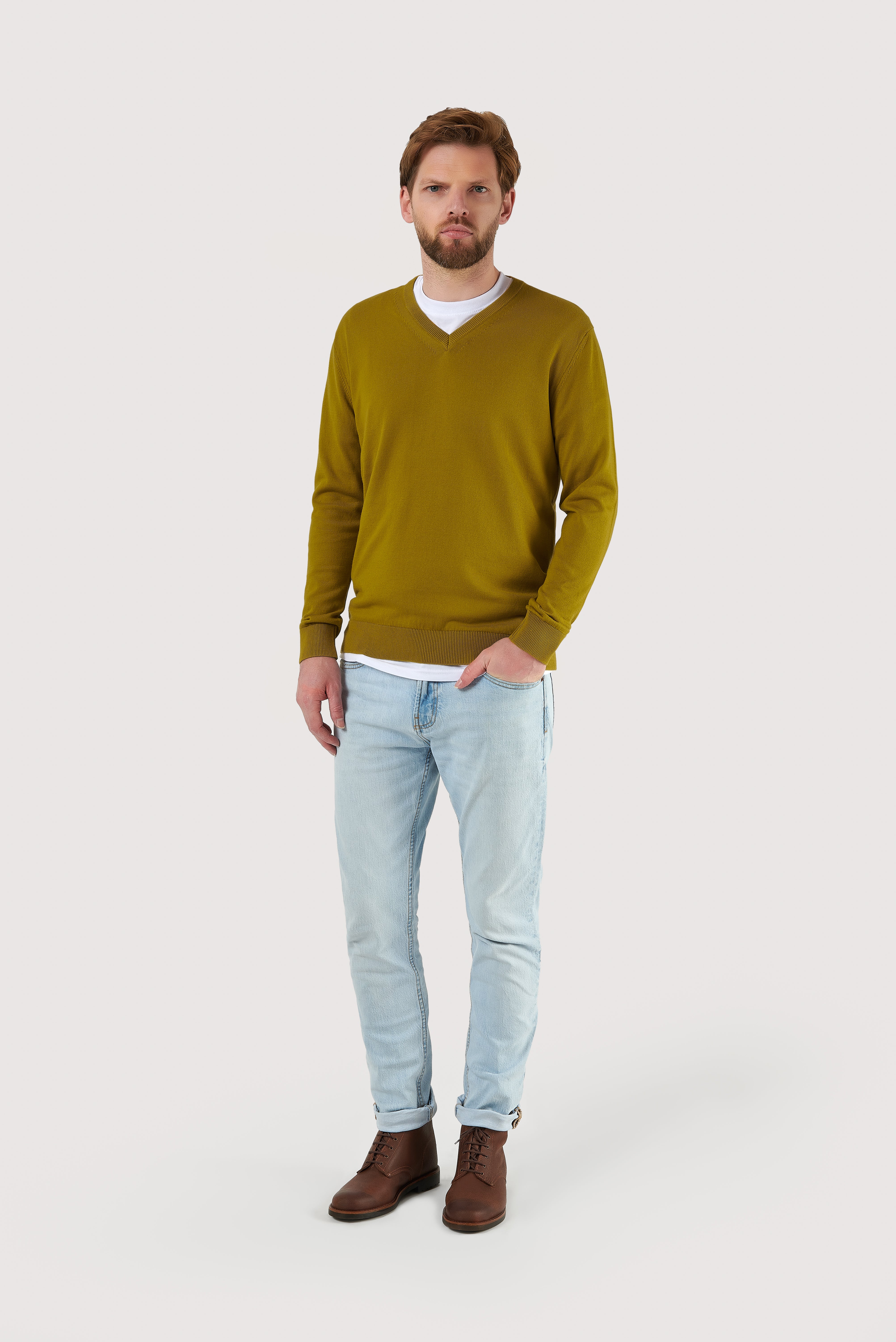 Classic Cotton V-Neck Sweater