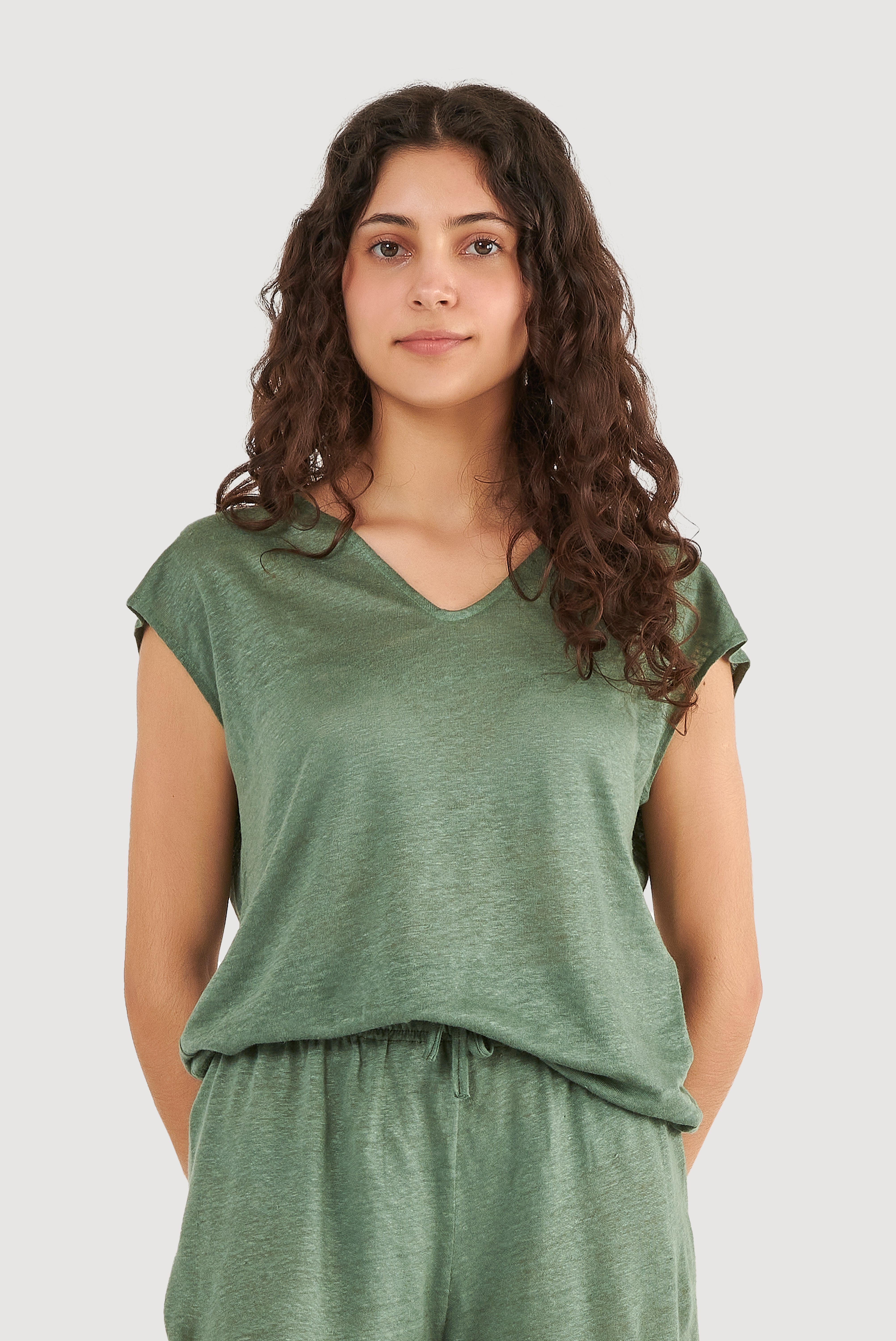 Sleeveless Linen Top