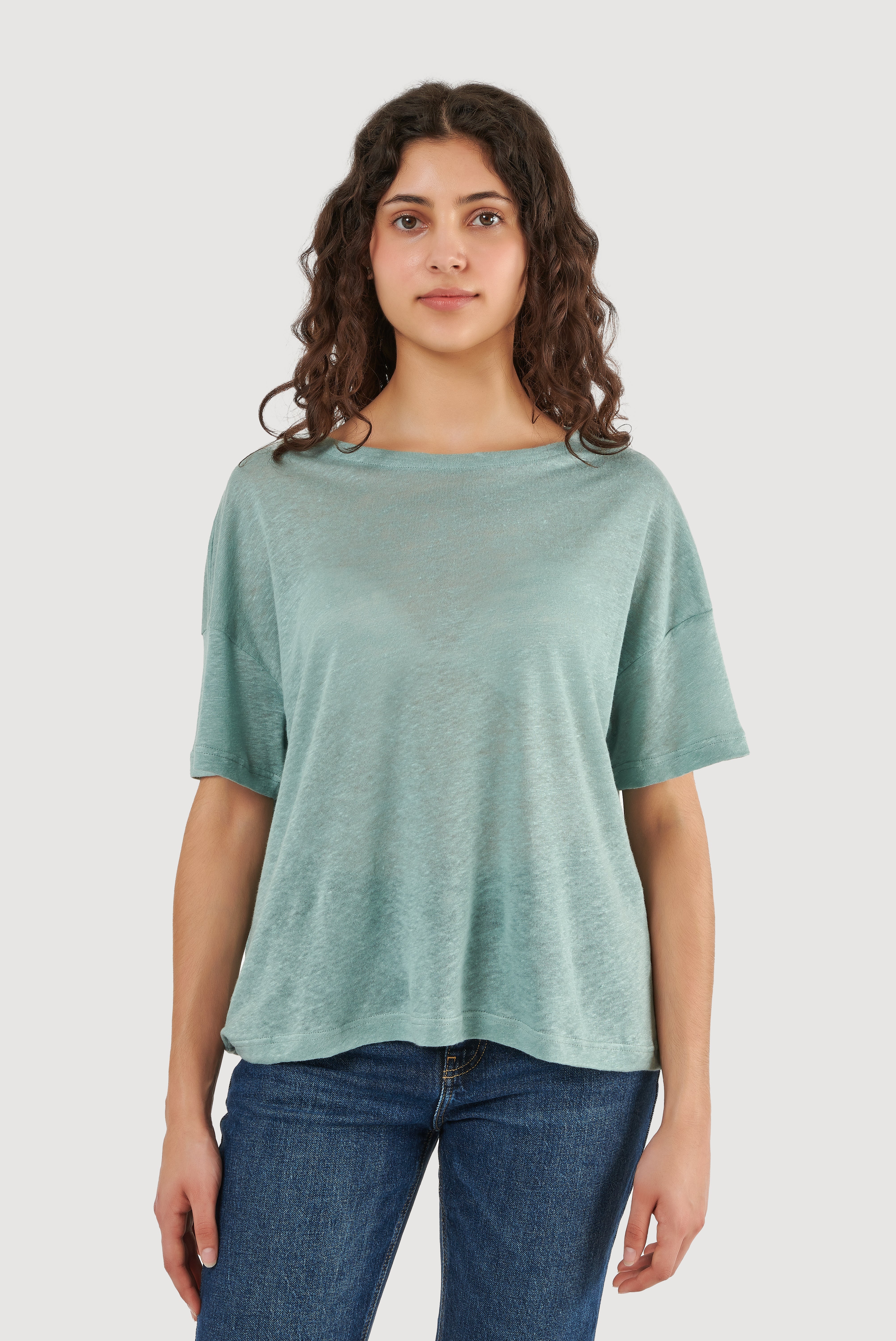 Top de linho oversized