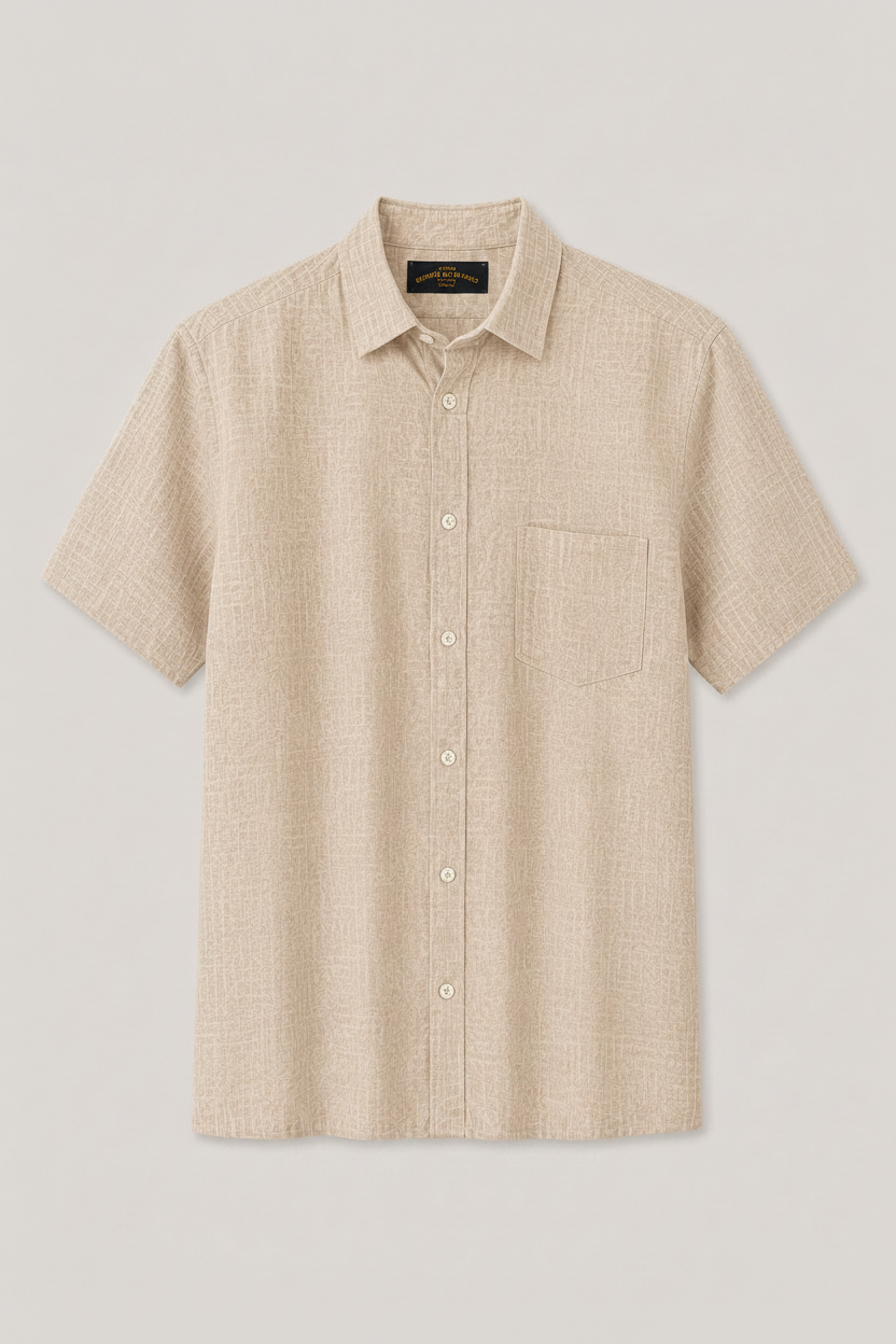 Camisa bege manga curta