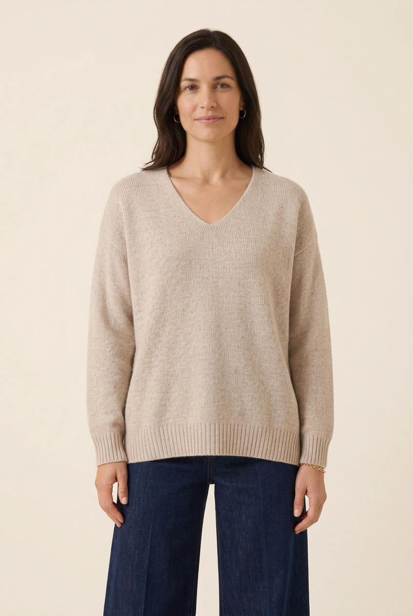 Camisola de Malha com Decote em V