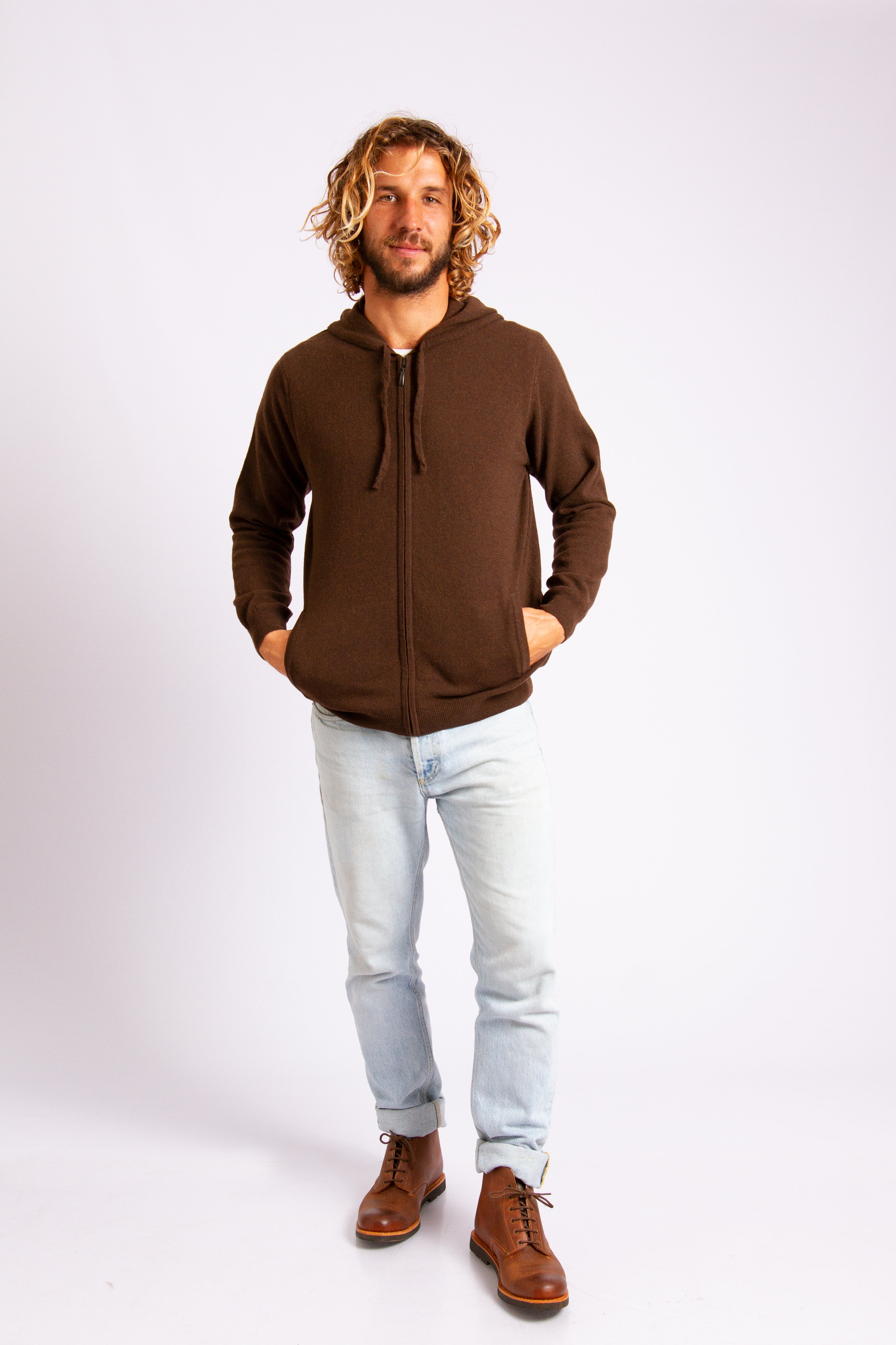 Lambswool Zipped Cardigan with sweatshirt