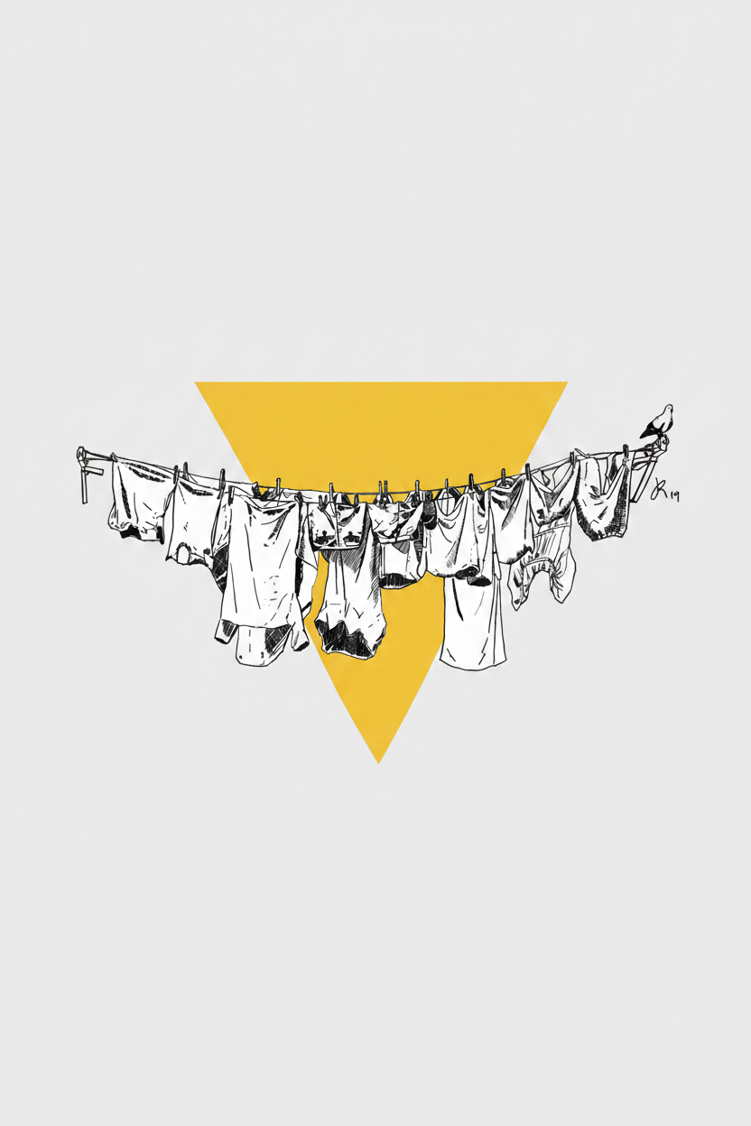 Ilustração estendal com fundo cinzento